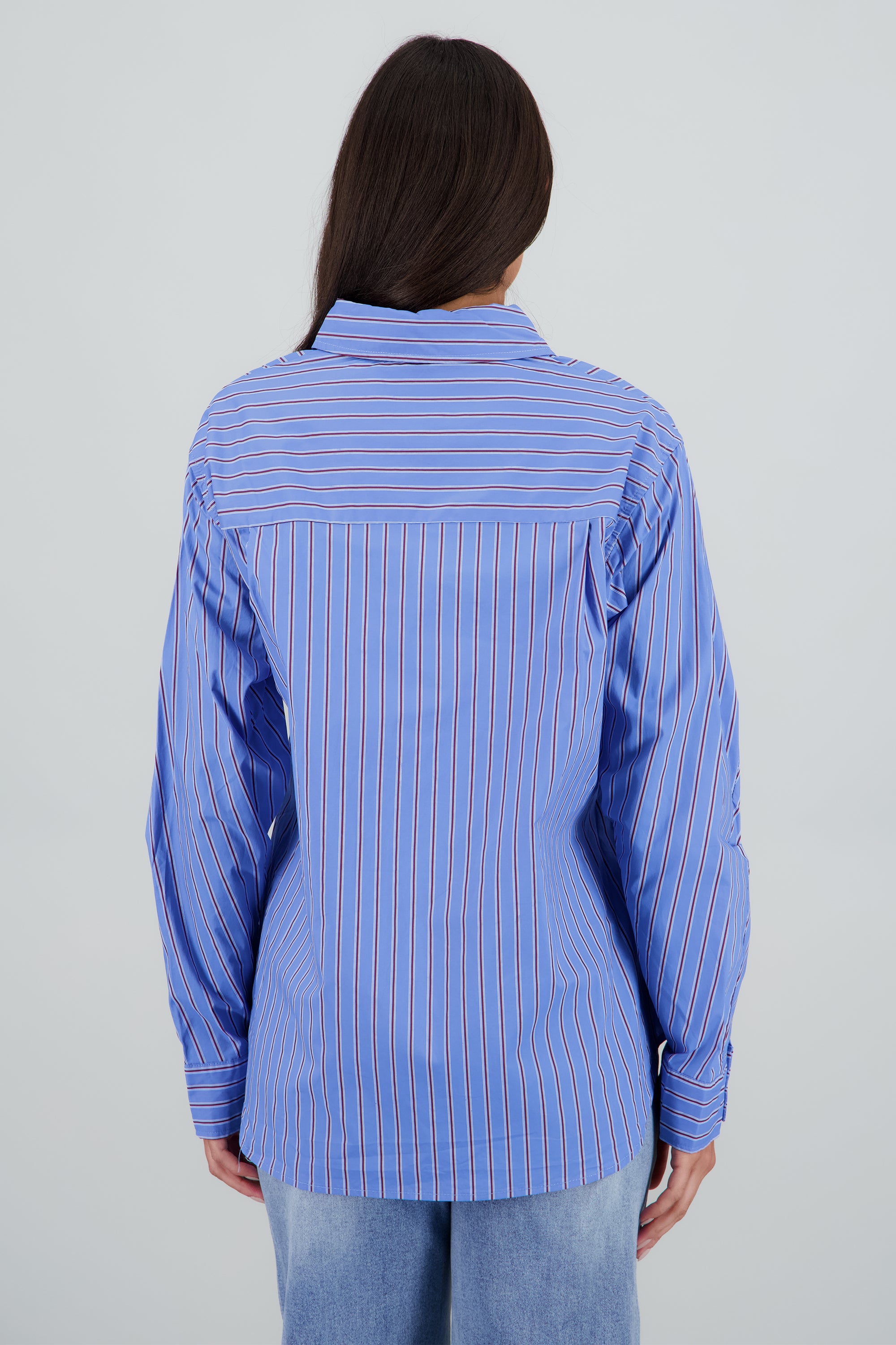 Camisa oversized rayas VINO COMBO