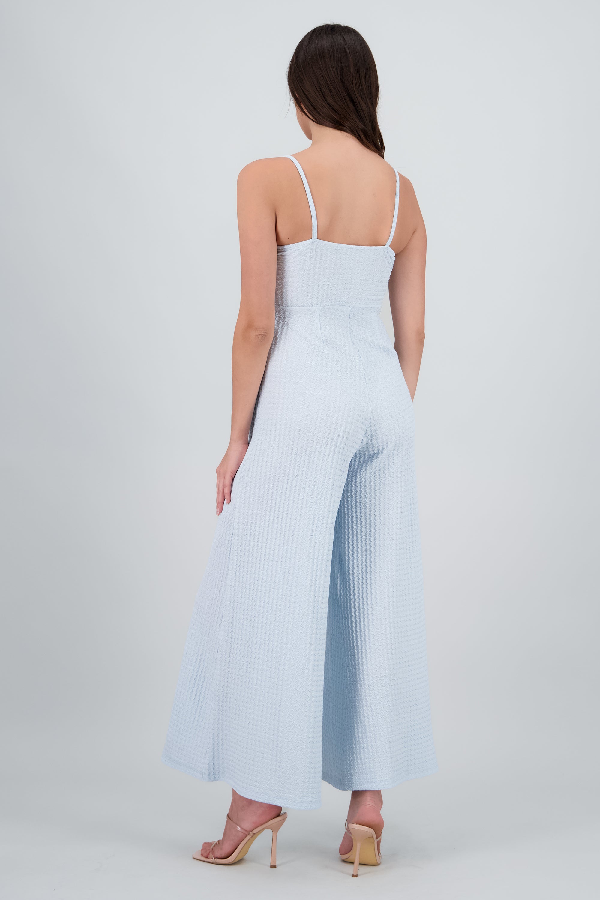 Jumpsuit tirantes detalle textura AZUL CIELO