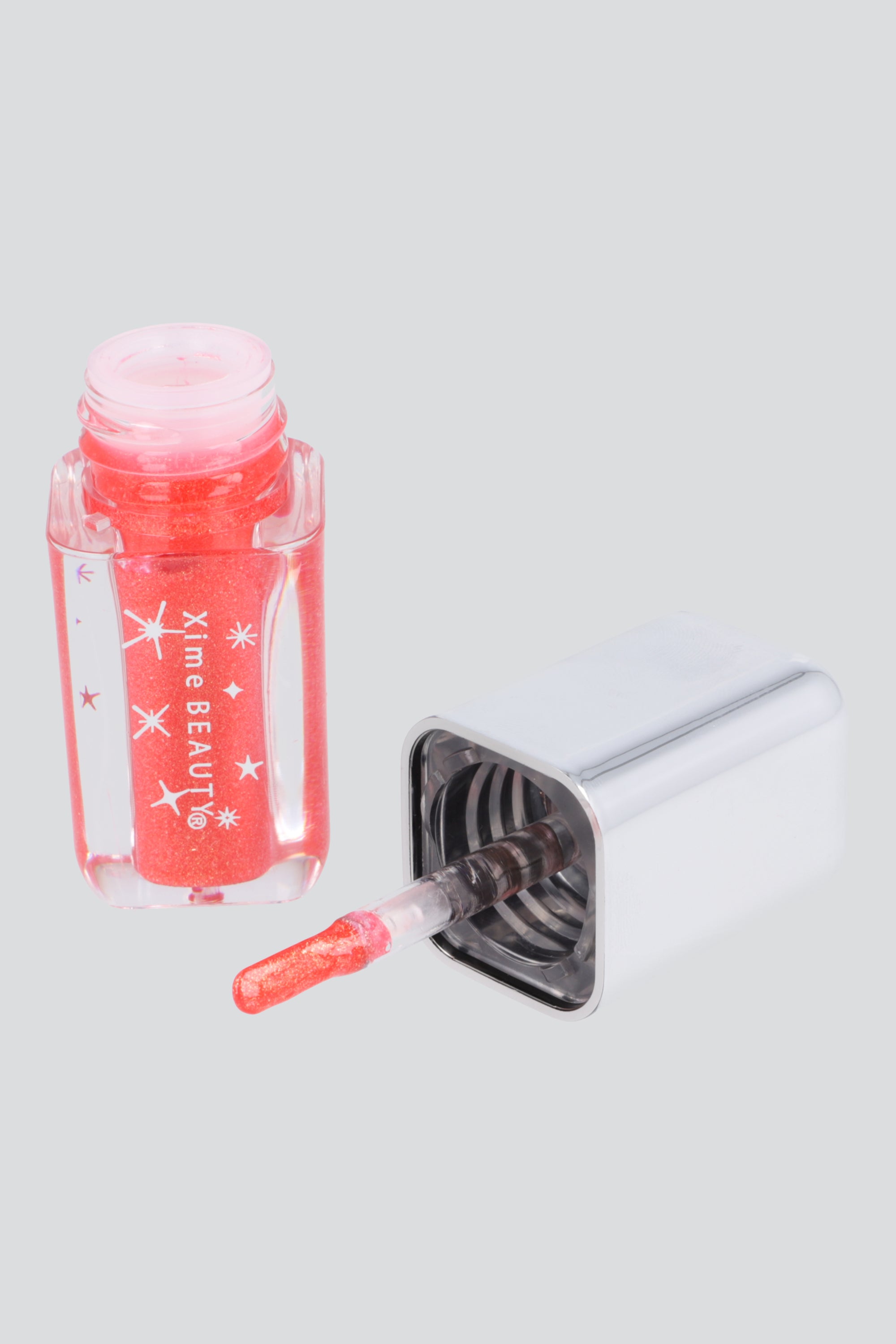 Lipgloss transparente glitter ROJO