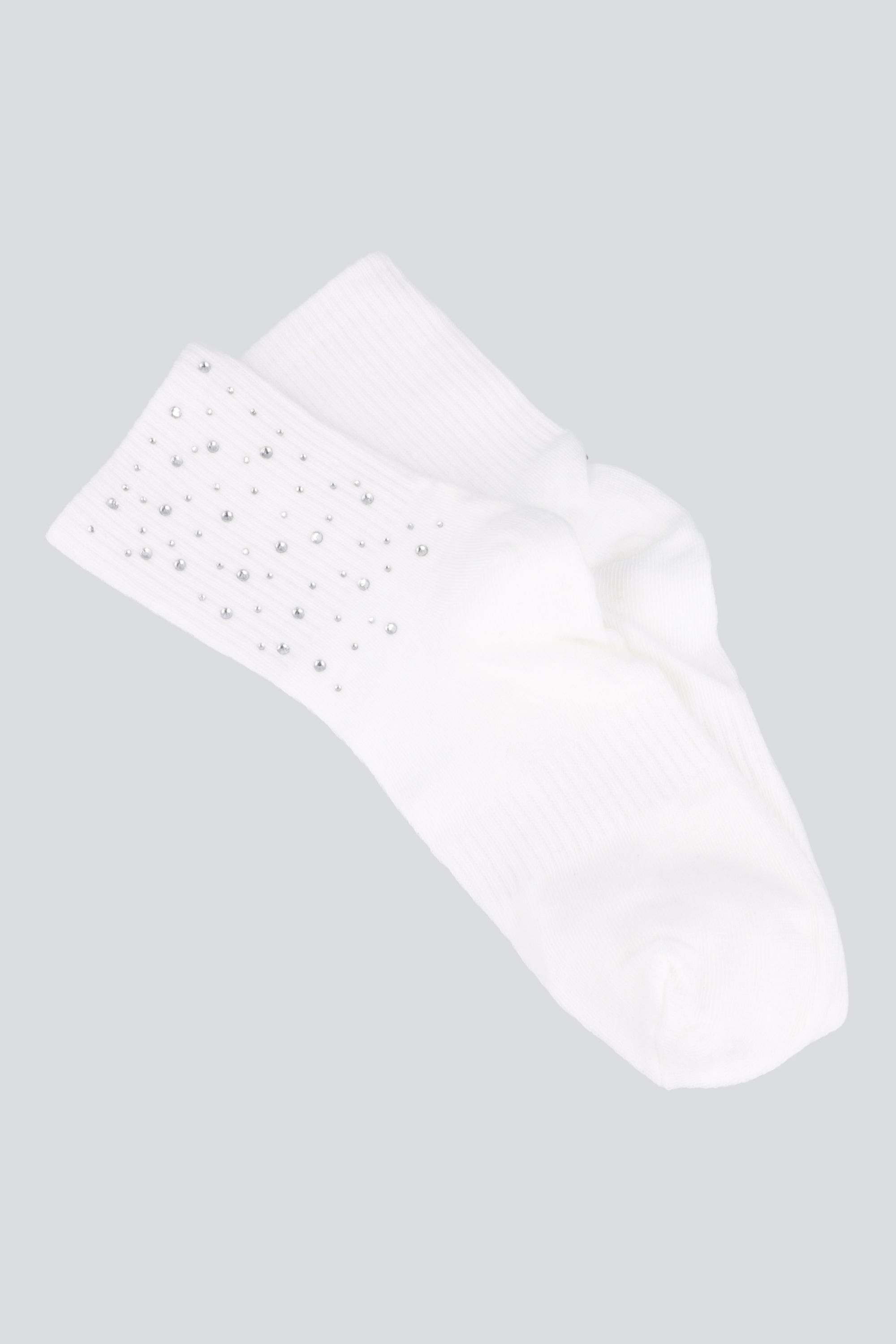 Calcetin brillos BLANCO