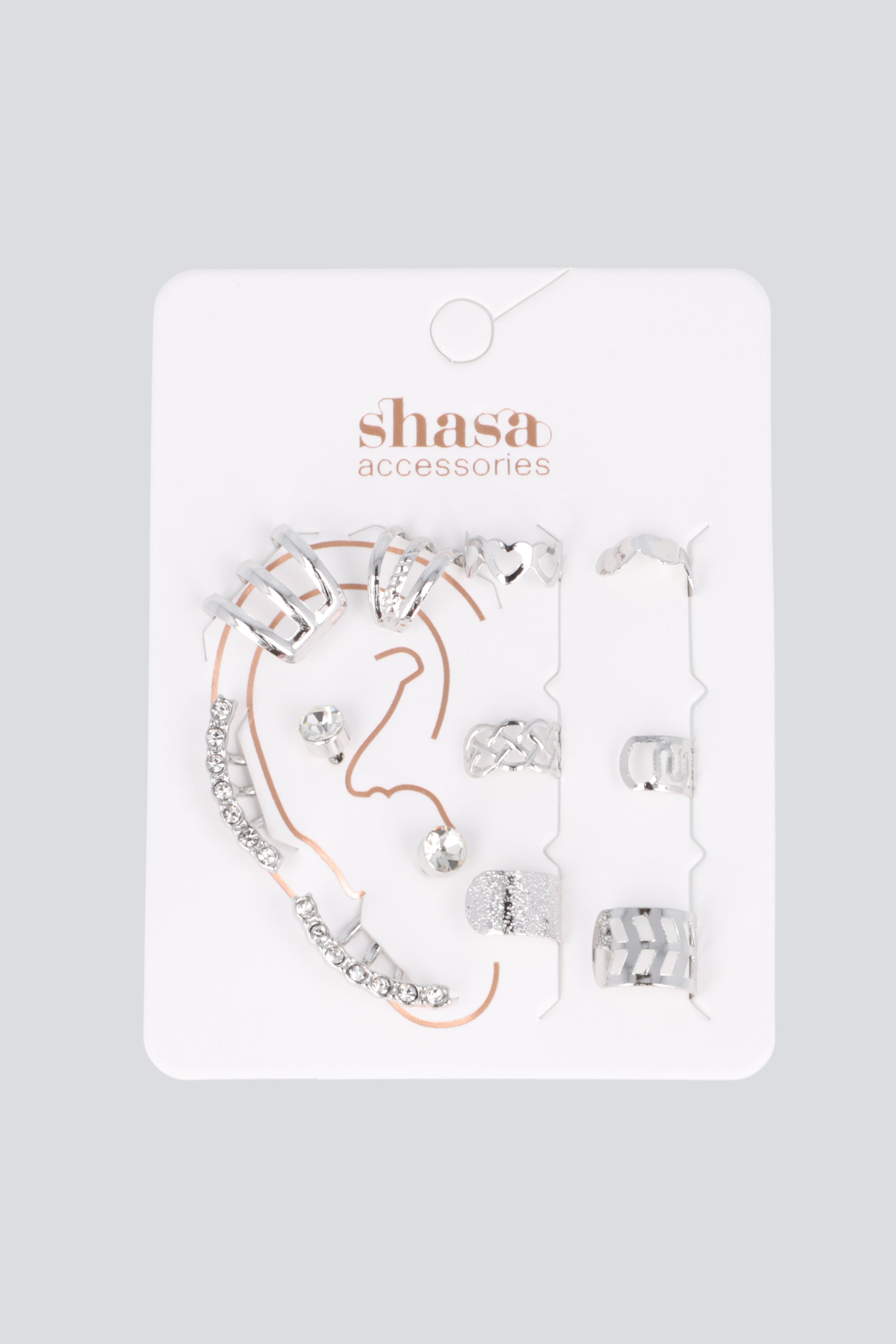 SET EARCUFFS ARETES PLATA