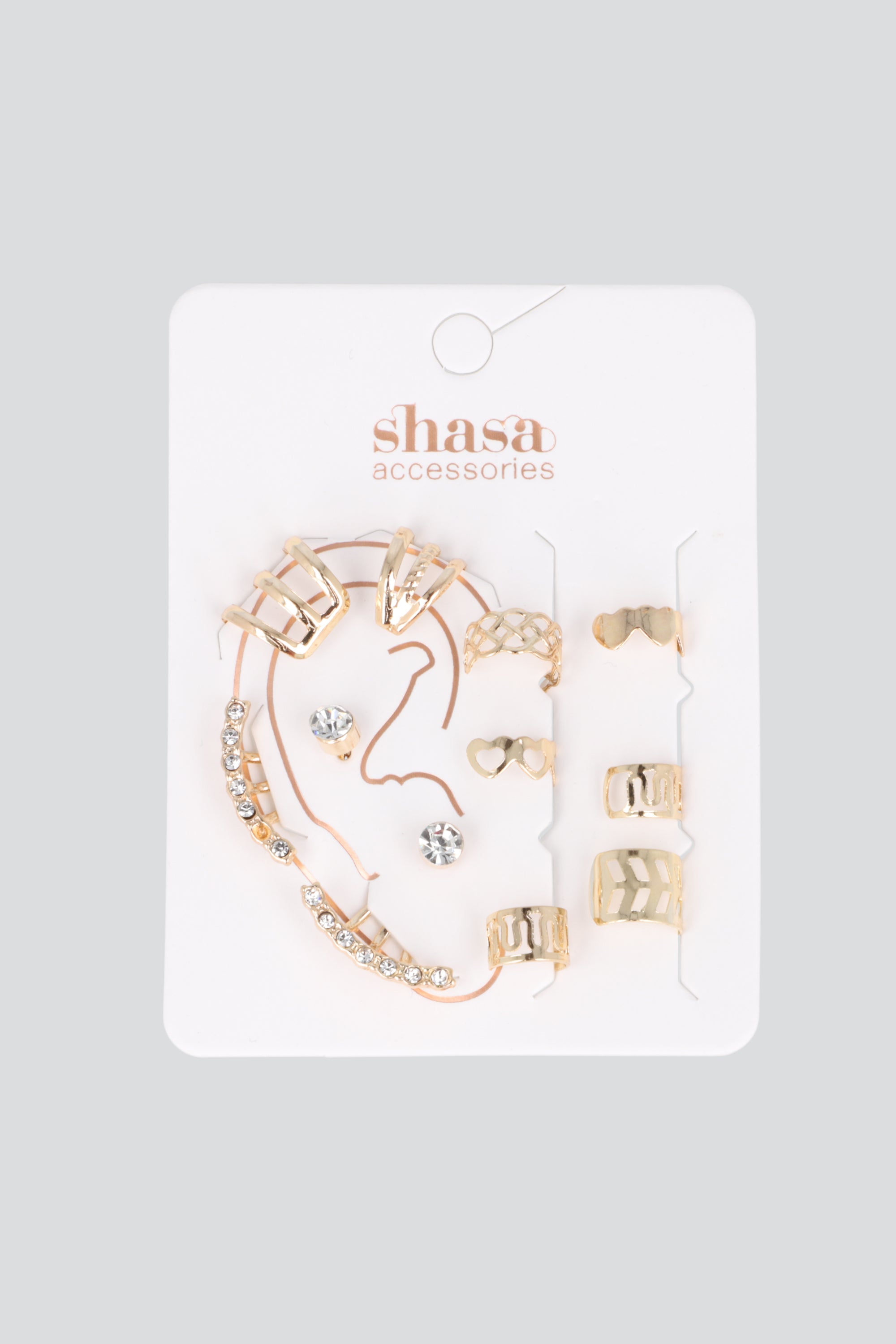 SET EARCUFFS ARETES ORO