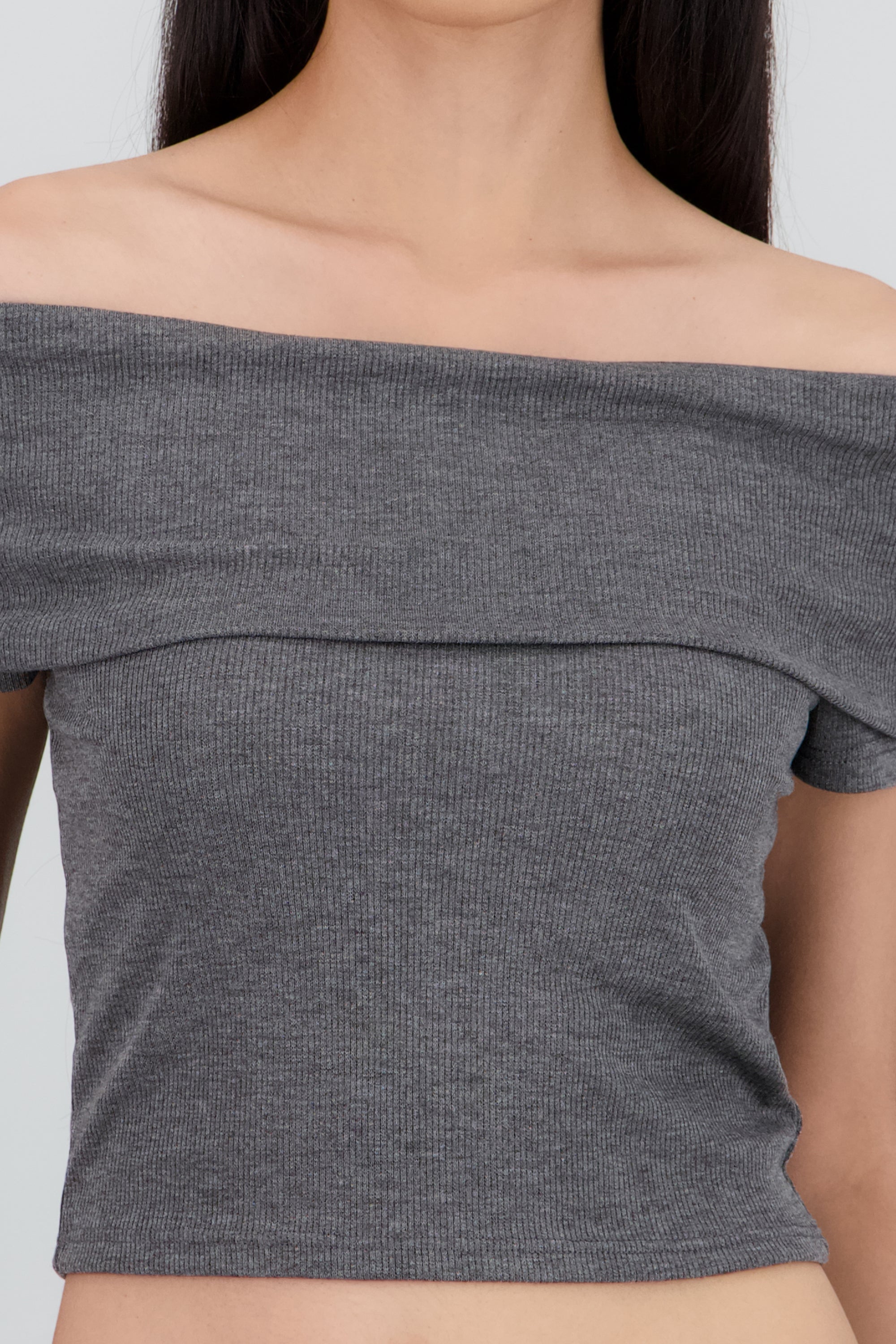 Top off shoulder rib GRIS OBSCURO