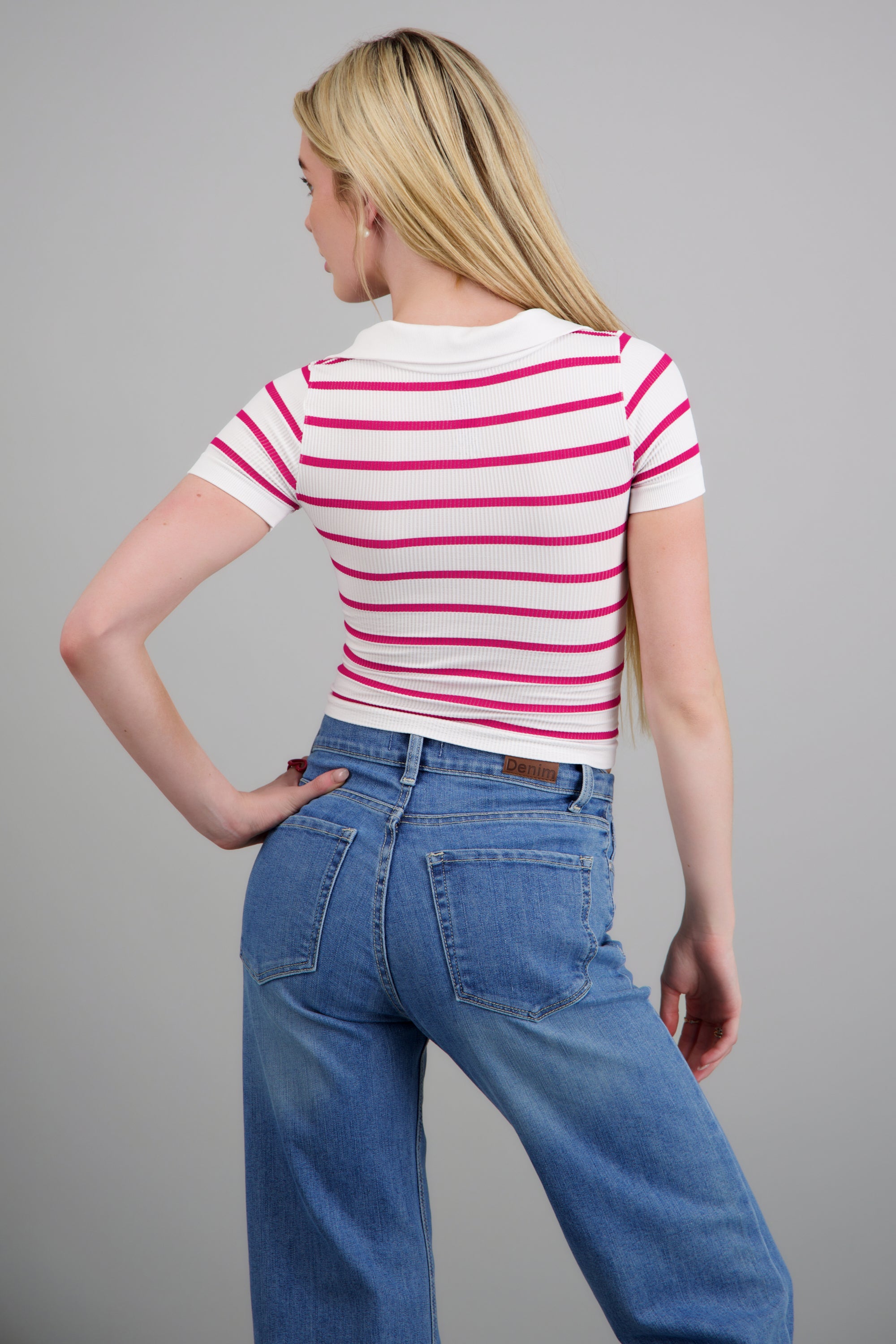 Top seamless rayas cuello polo FIUSHA