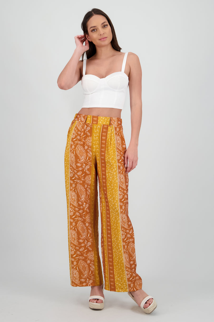 Pantalon amplio estampado boho