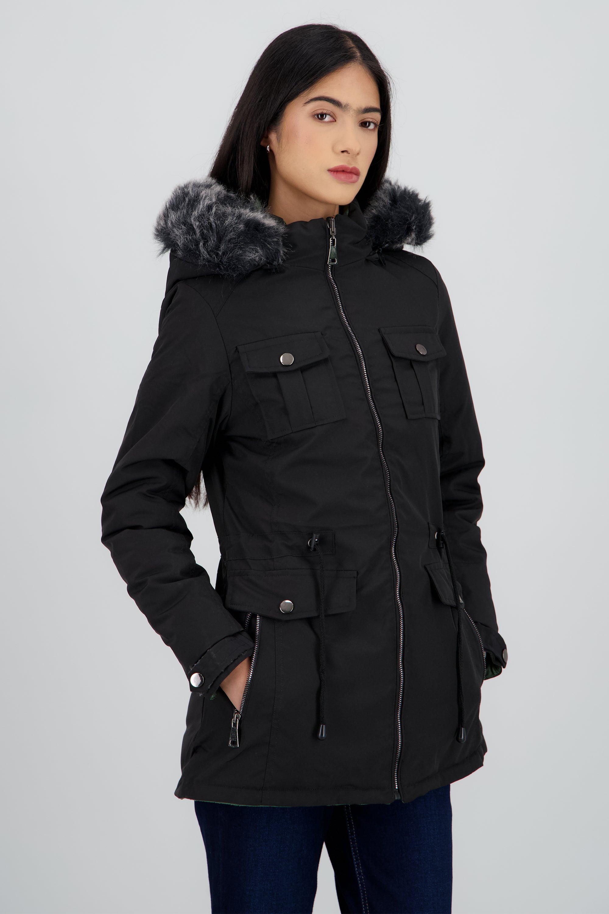 Chamarra reversible NEGRO
