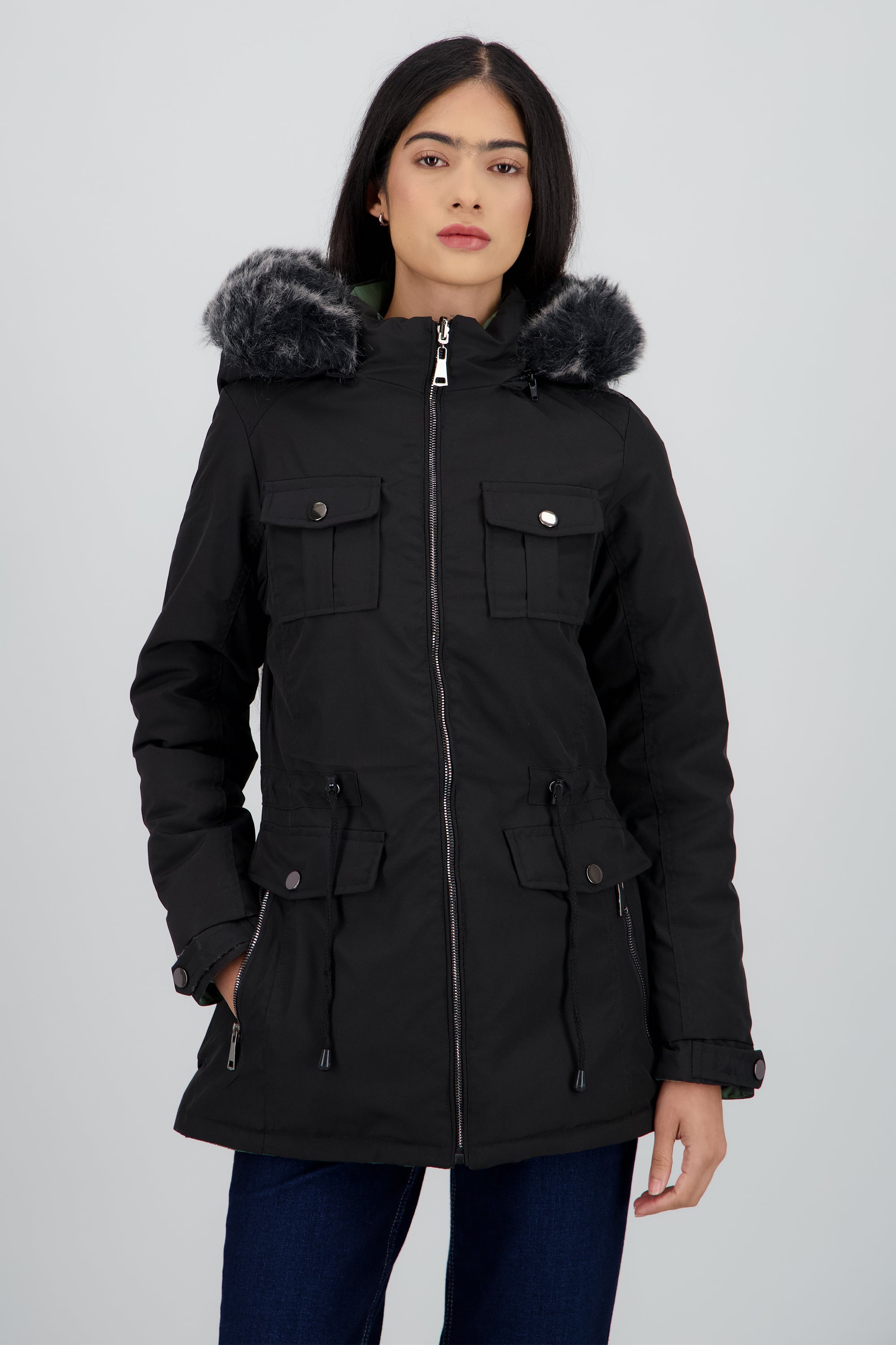Chamarra reversible NEGRO
