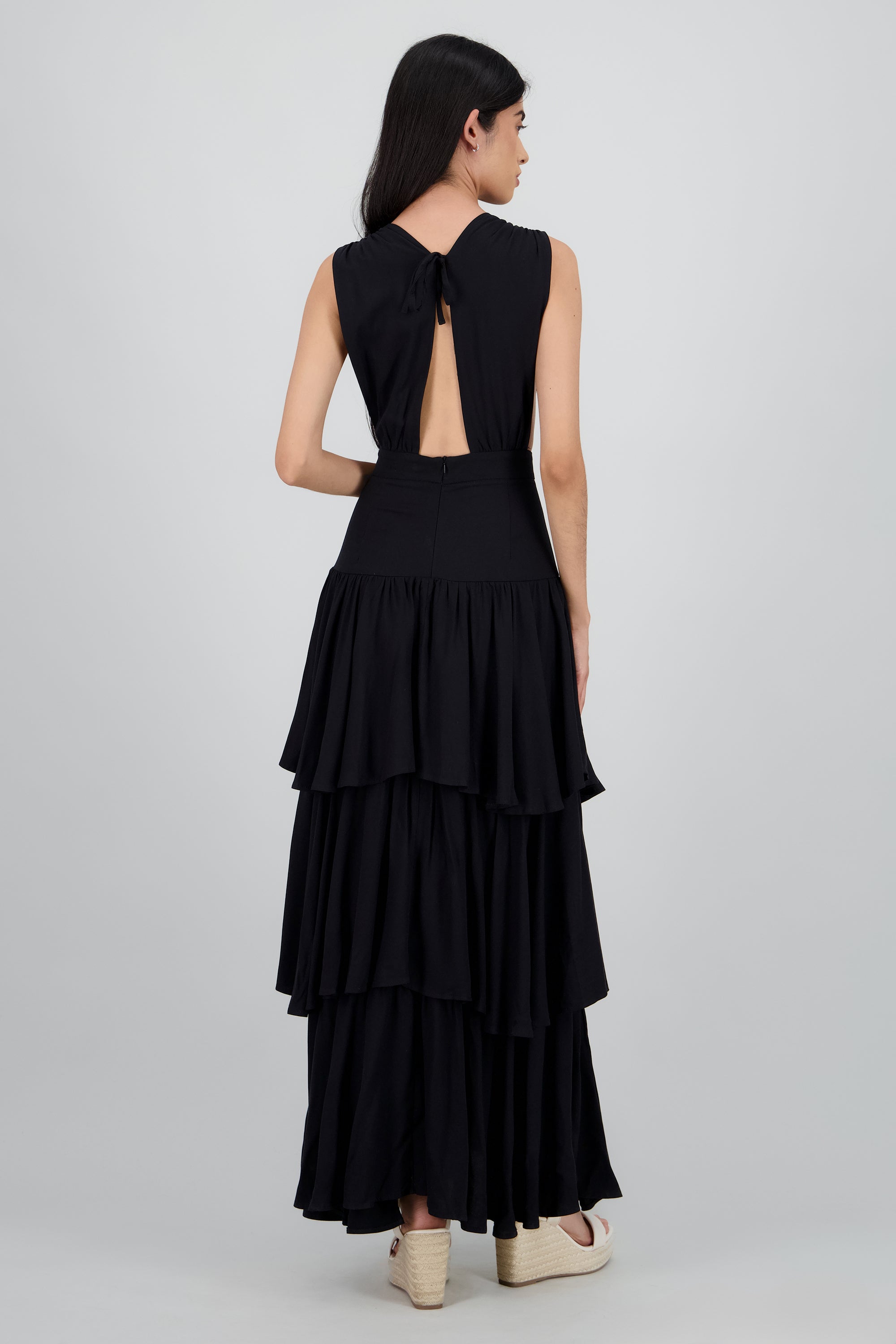 Vestido maxi olanes NEGRO