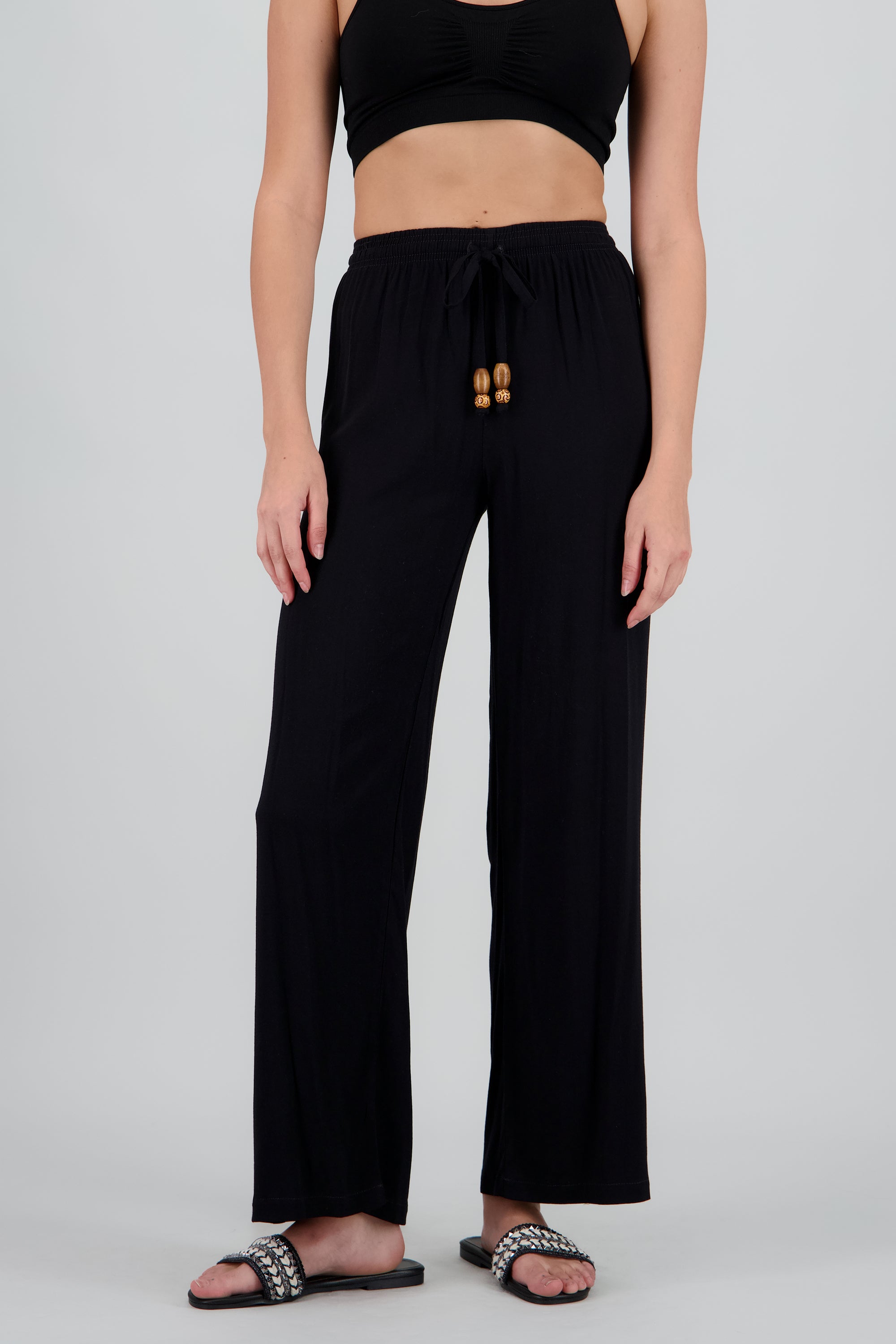 Pantalon sin costuras detalle jareta NEGRO