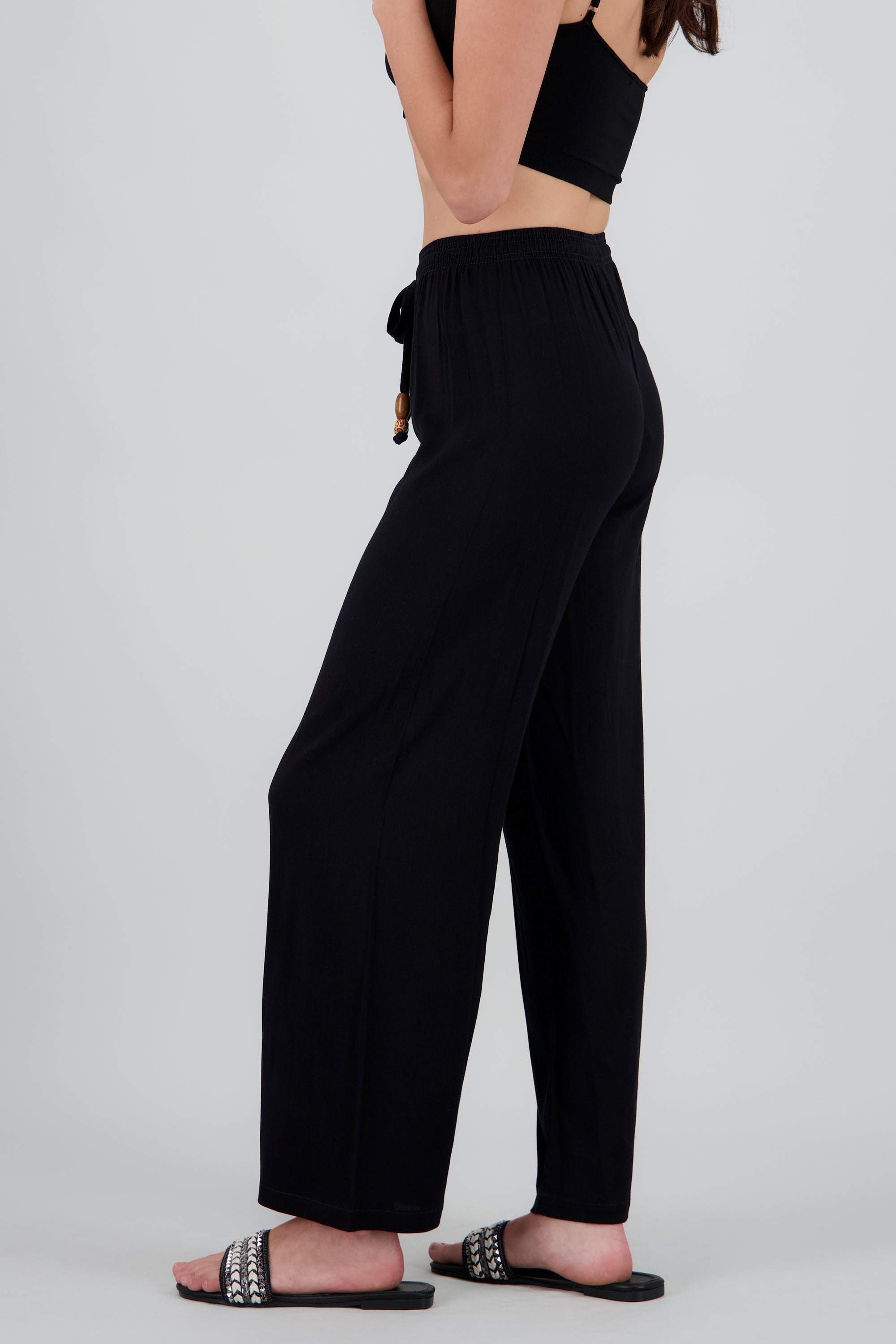 Pantalon sin costuras detalle jareta NEGRO