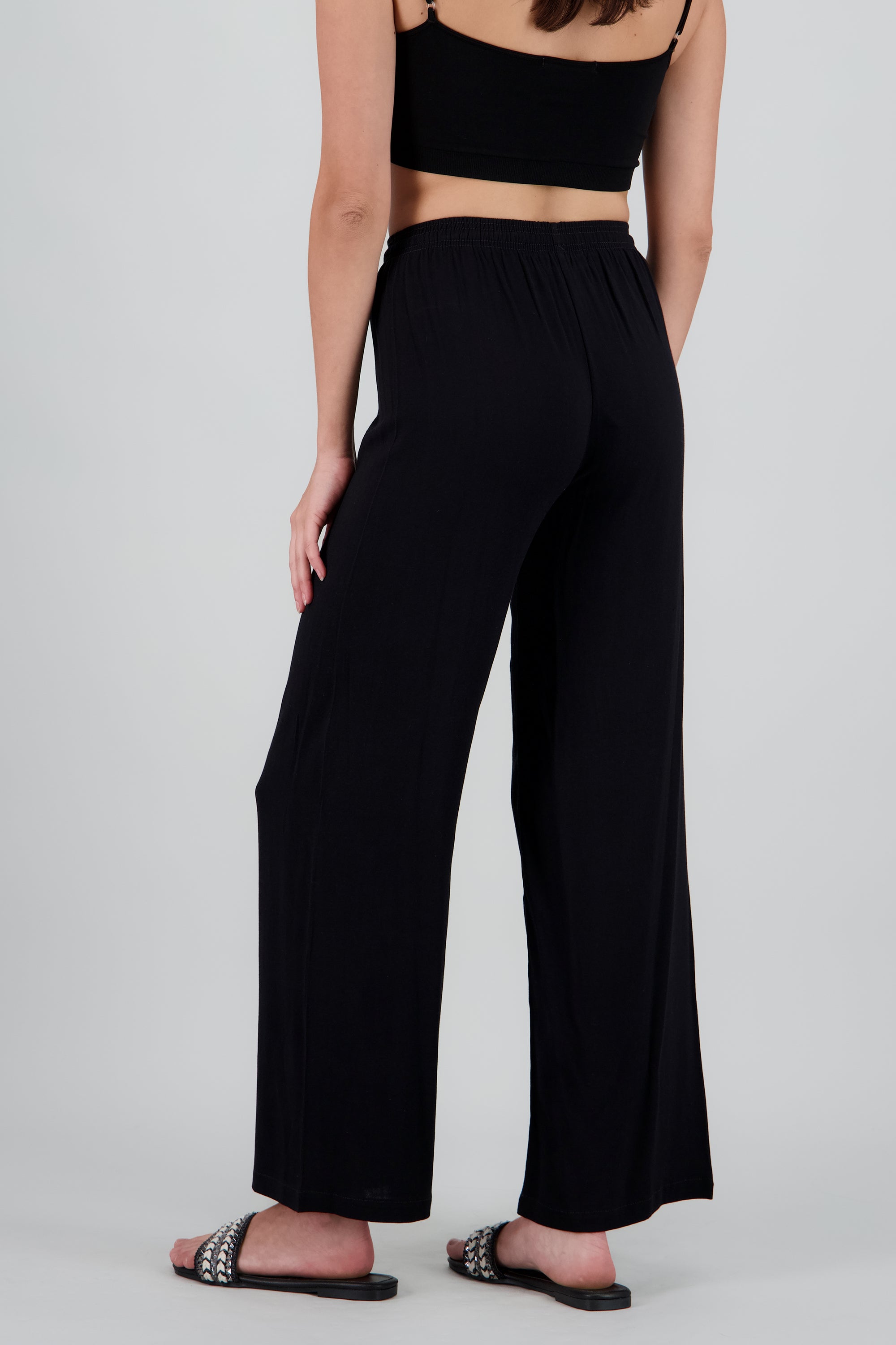 Pantalon sin costuras detalle jareta NEGRO