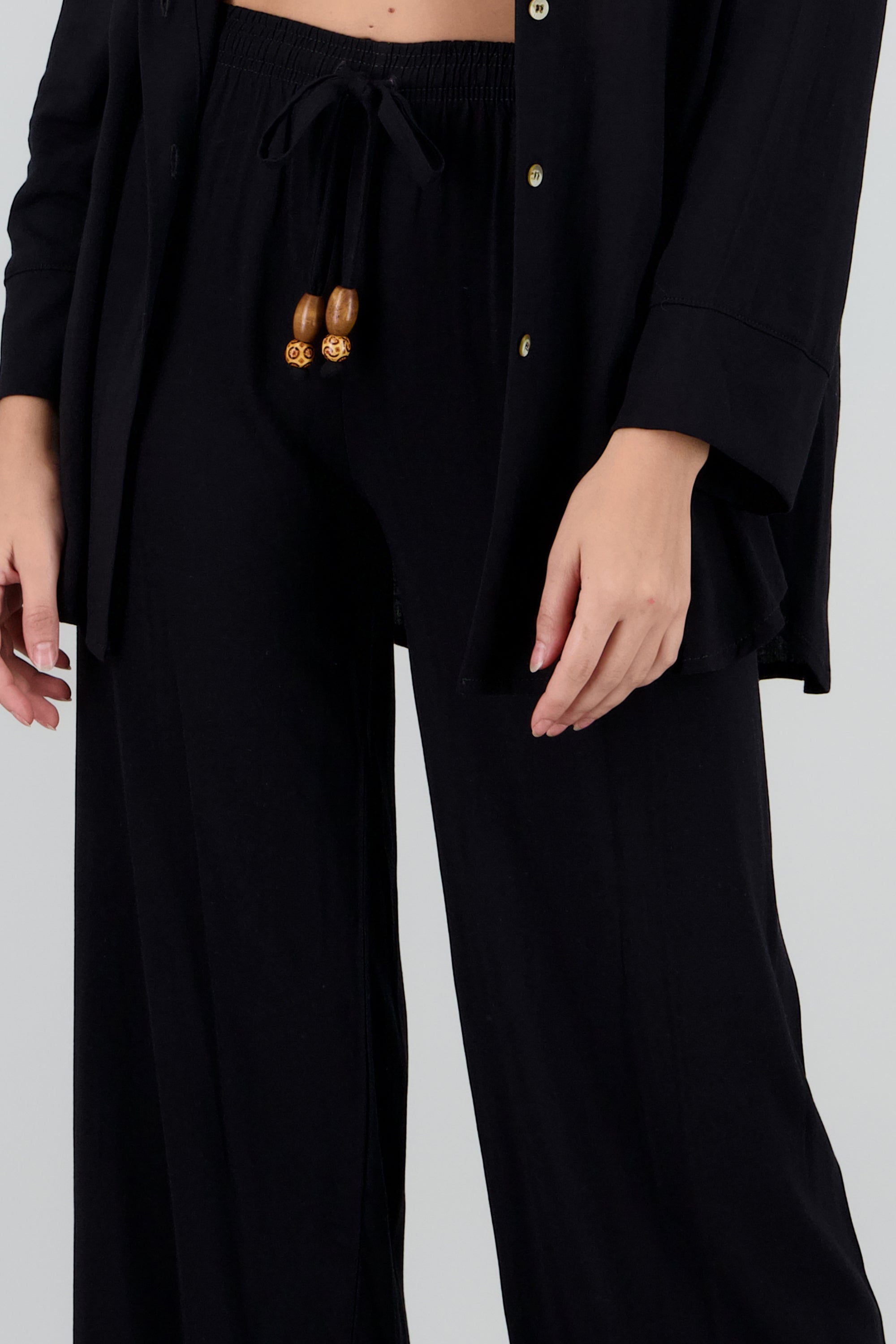 Pantalon sin costuras detalle jareta NEGRO