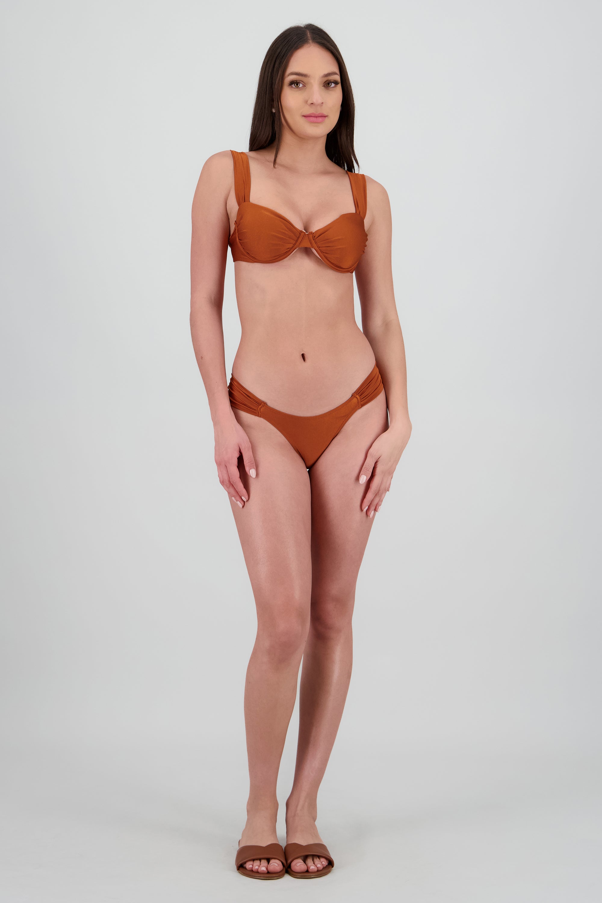 Bikini detalle drapeado LADRILLO