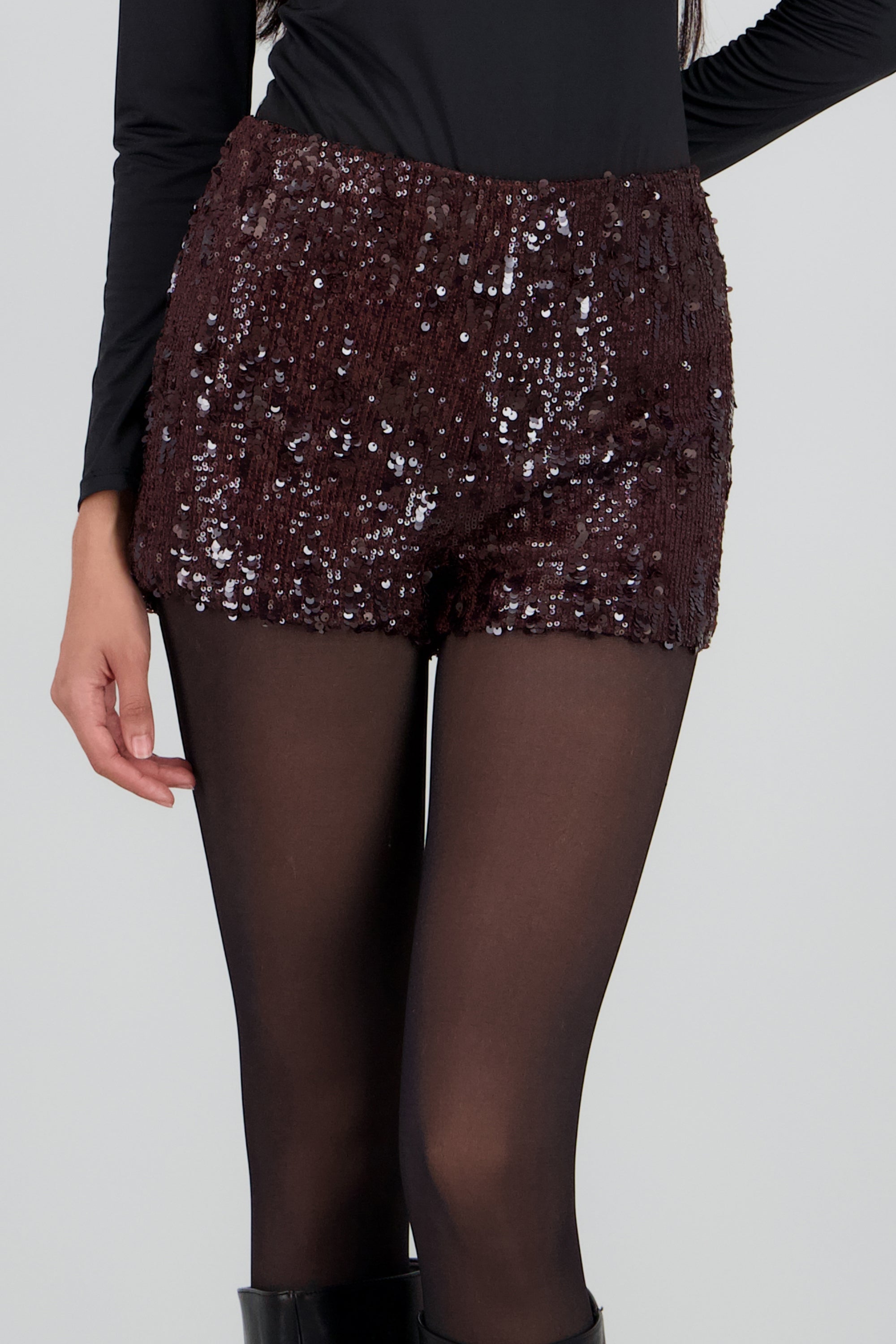 Short lentejuela CHOCOLATE