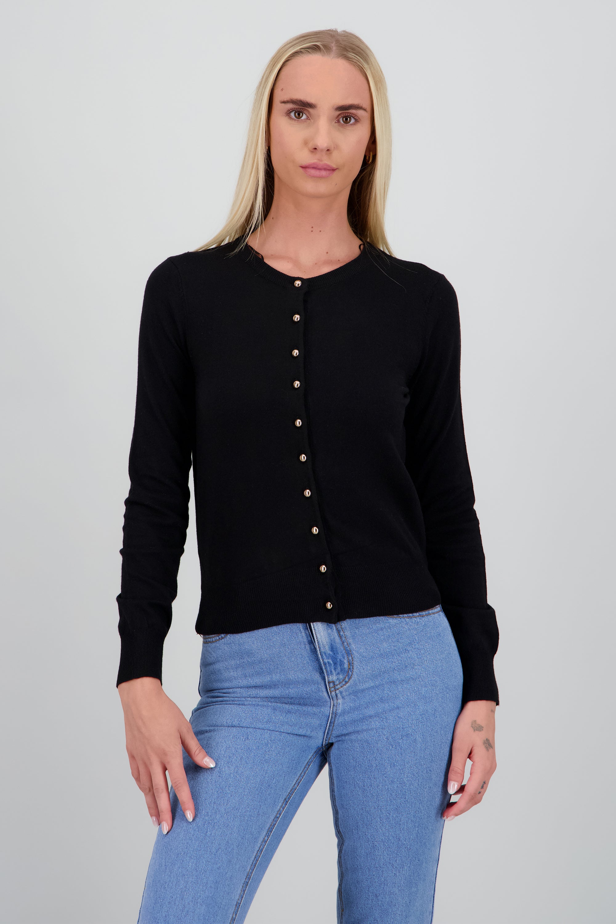 Cardigan detalle botones NEGRO