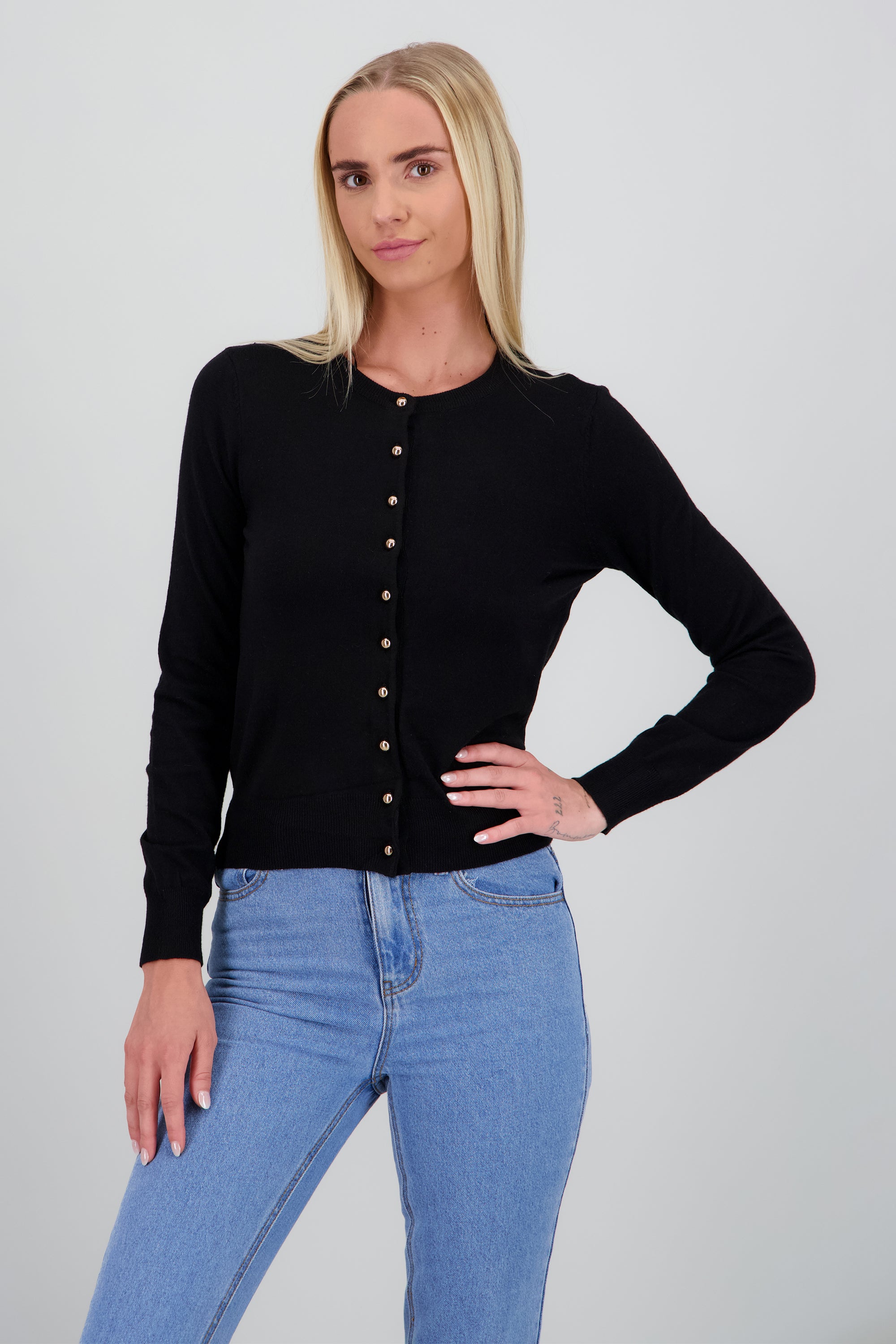 Cardigan detalle botones NEGRO