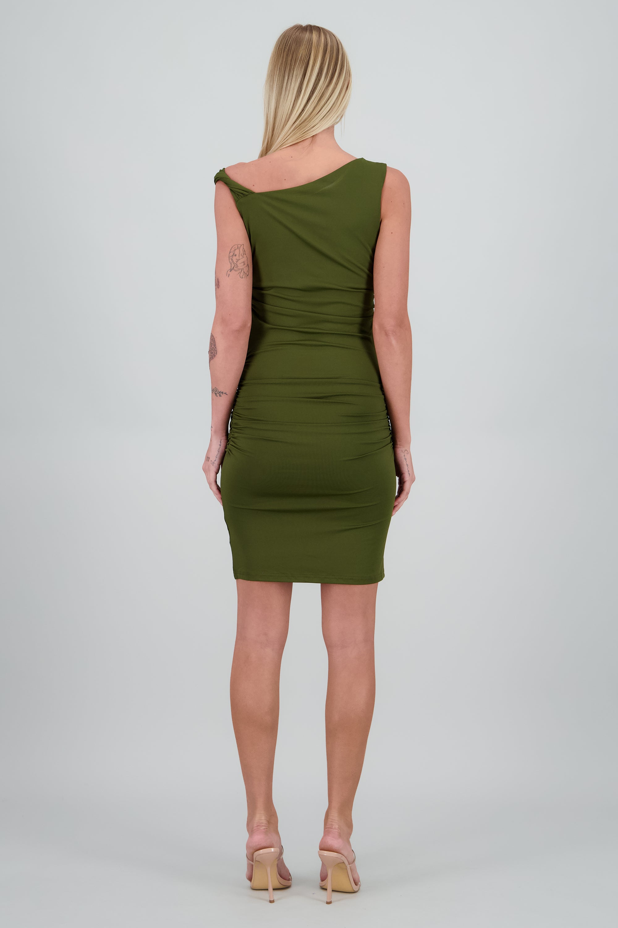 Vestido mini detalle drapeado OLIVO