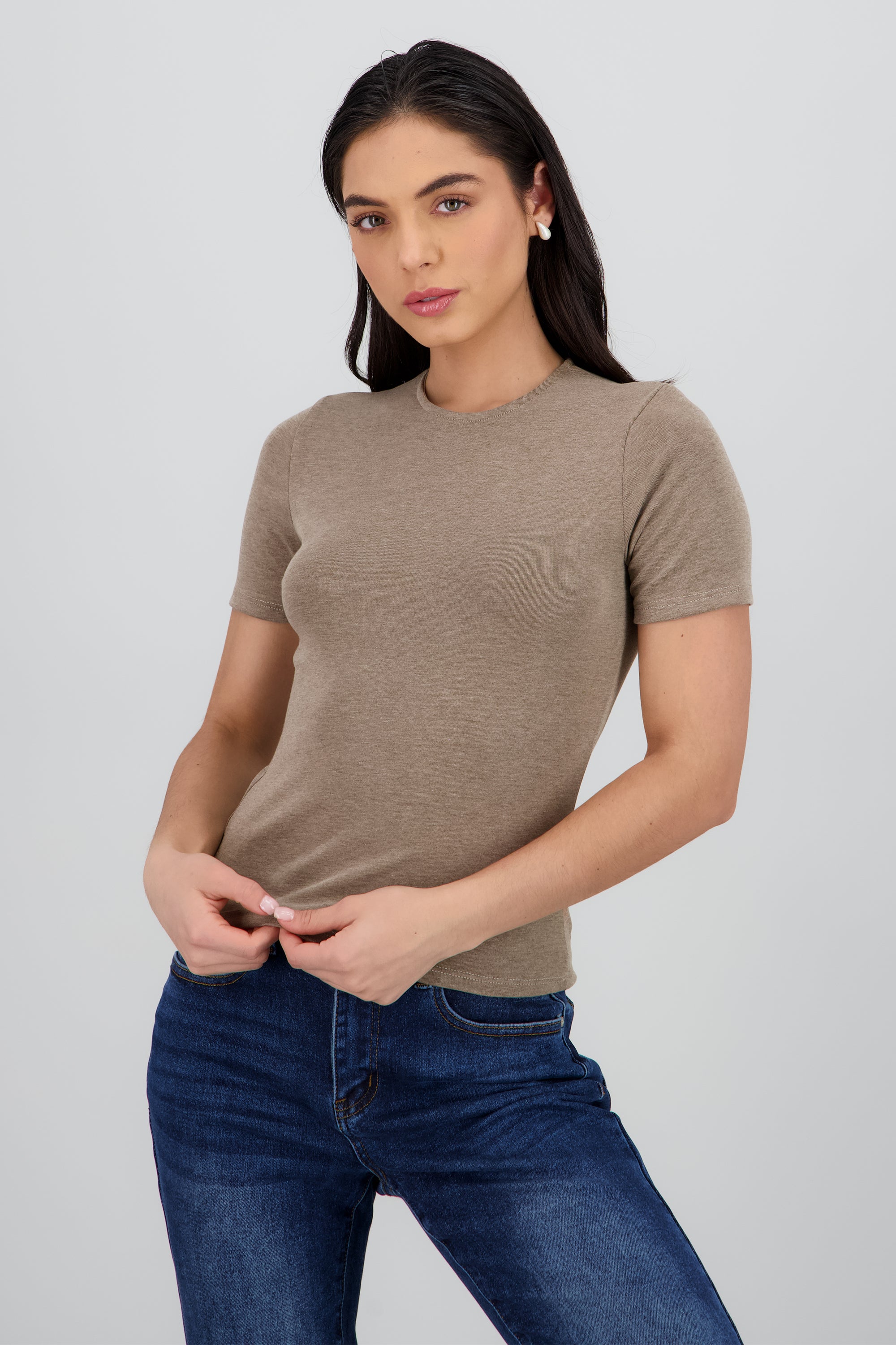 T shirt manga corta lisa CAFE