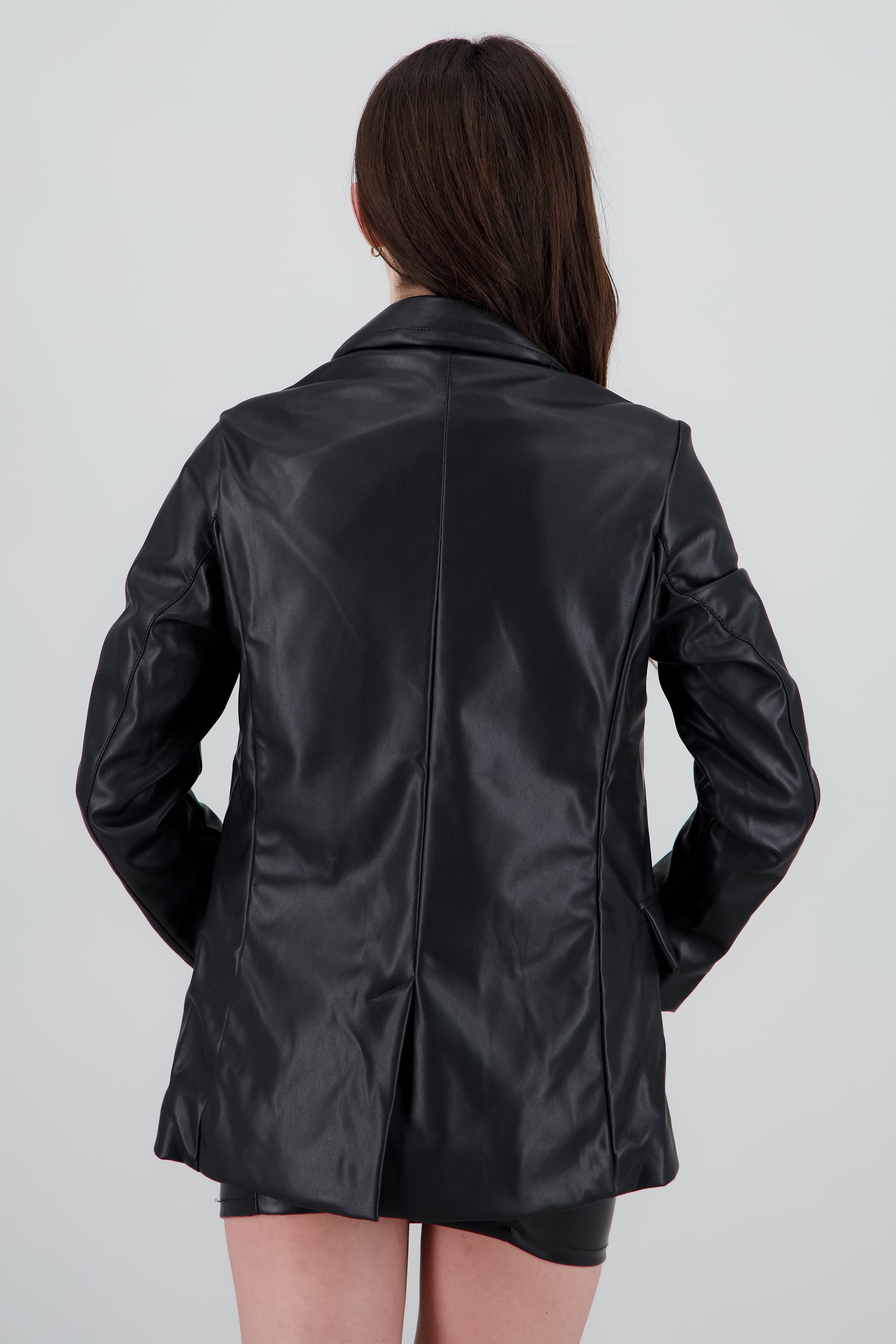 Blazer de piel vegana NEGRO