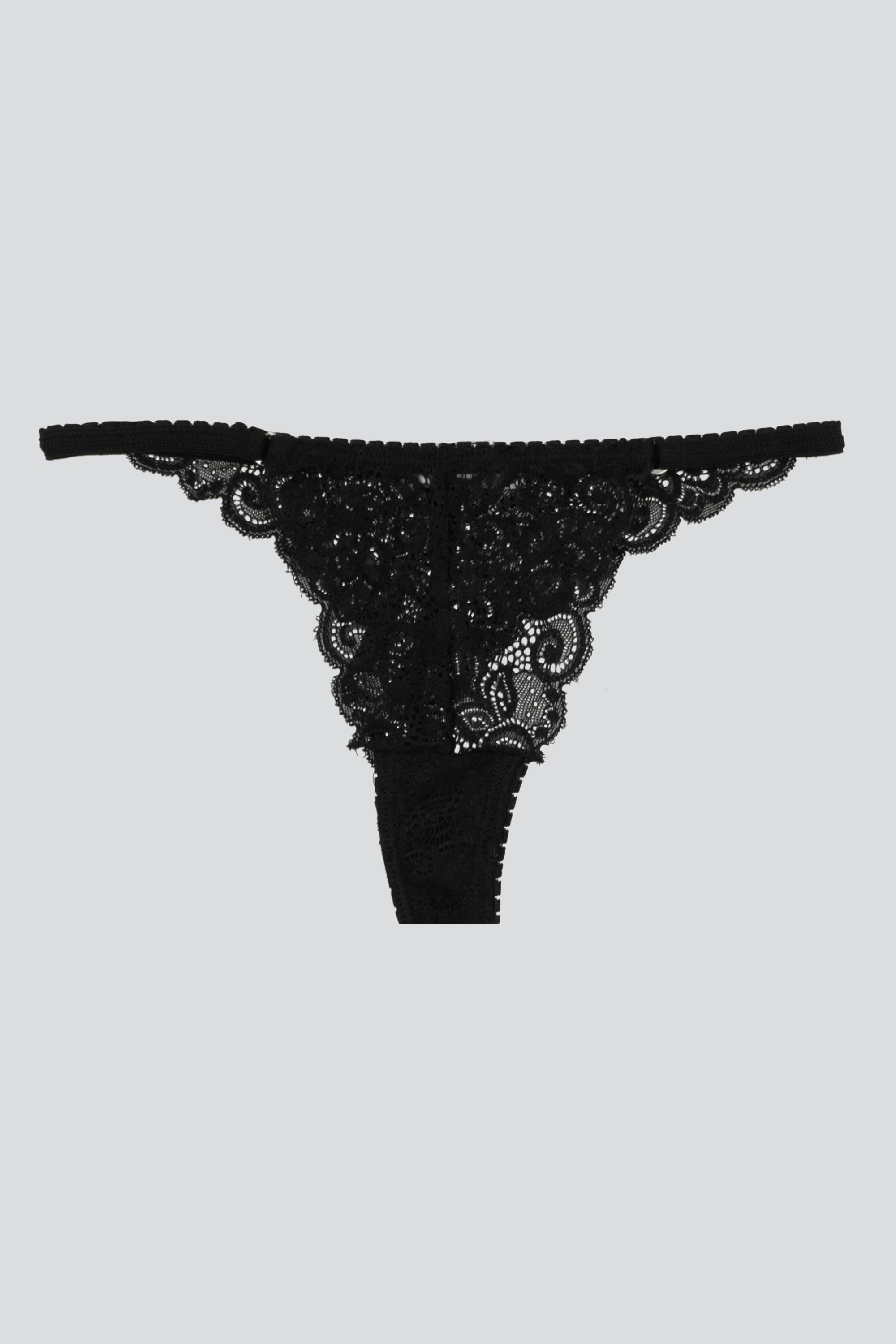 Tanga full encaje tiras NEGRO
