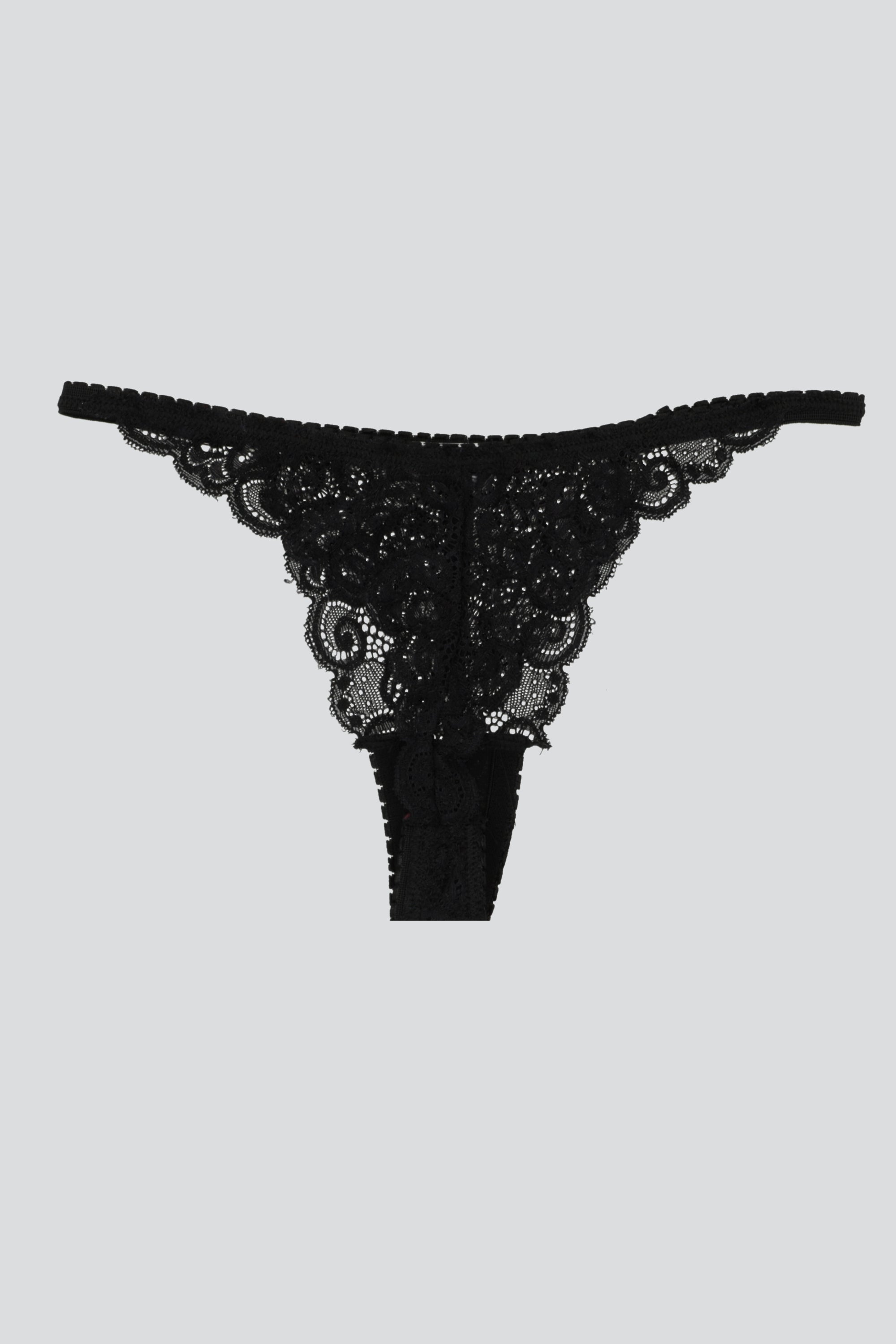 Tanga full encaje tiras NEGRO