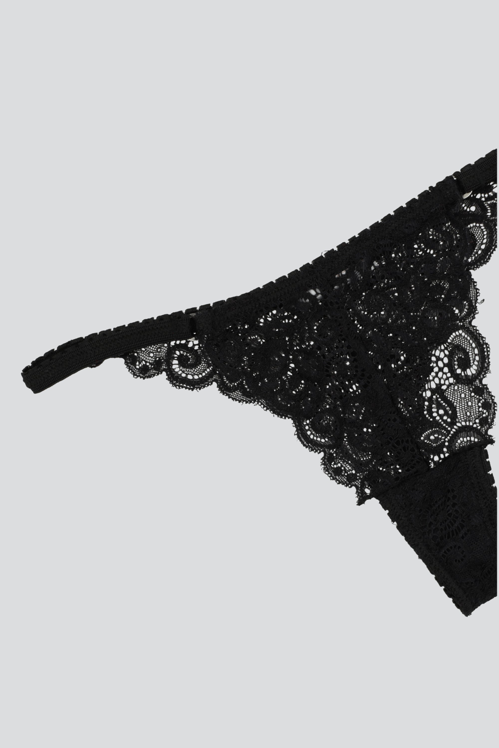 Tanga full encaje tiras NEGRO
