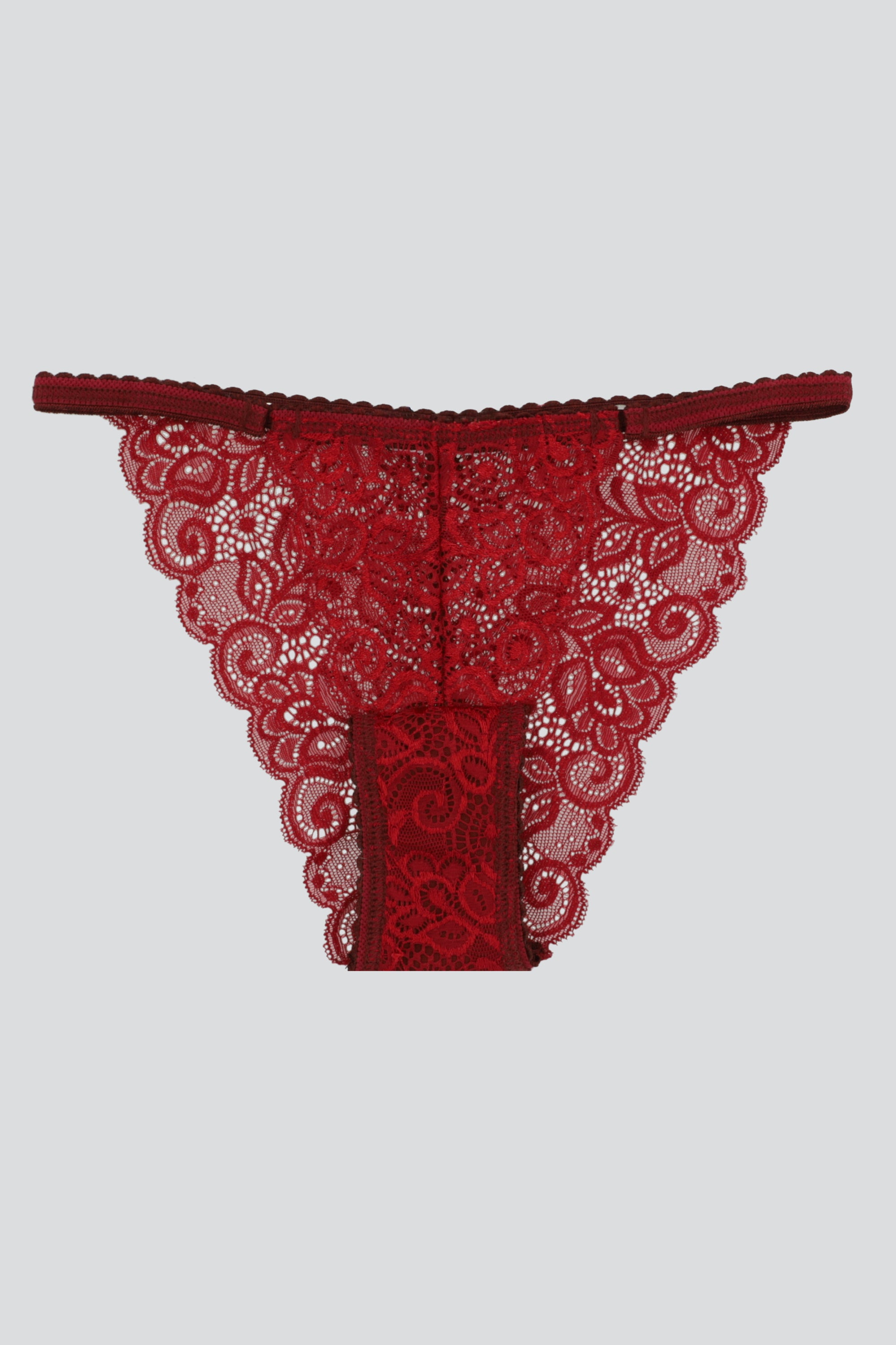 Bikini encaje espirales VINO