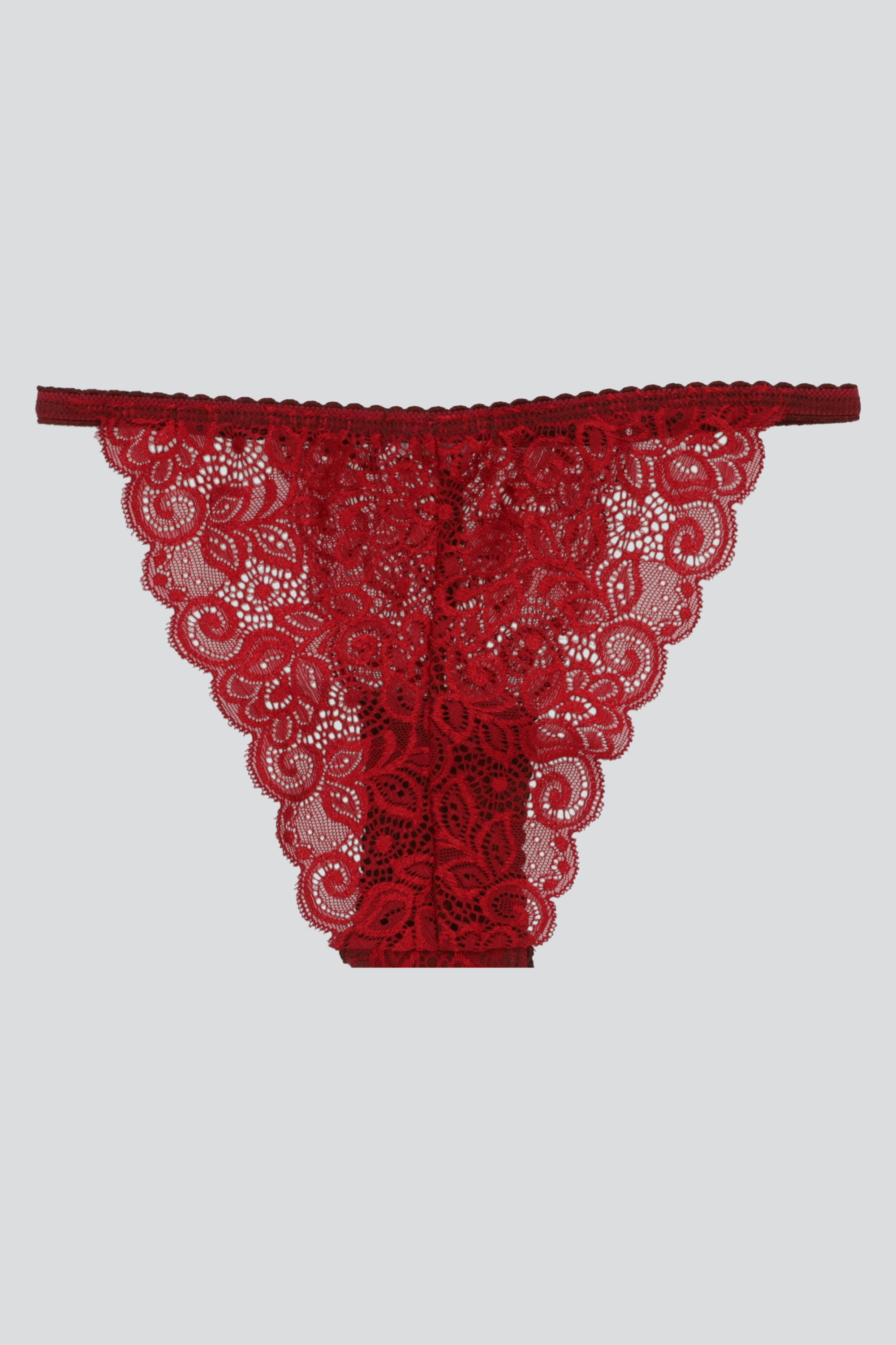 Bikini encaje espirales VINO