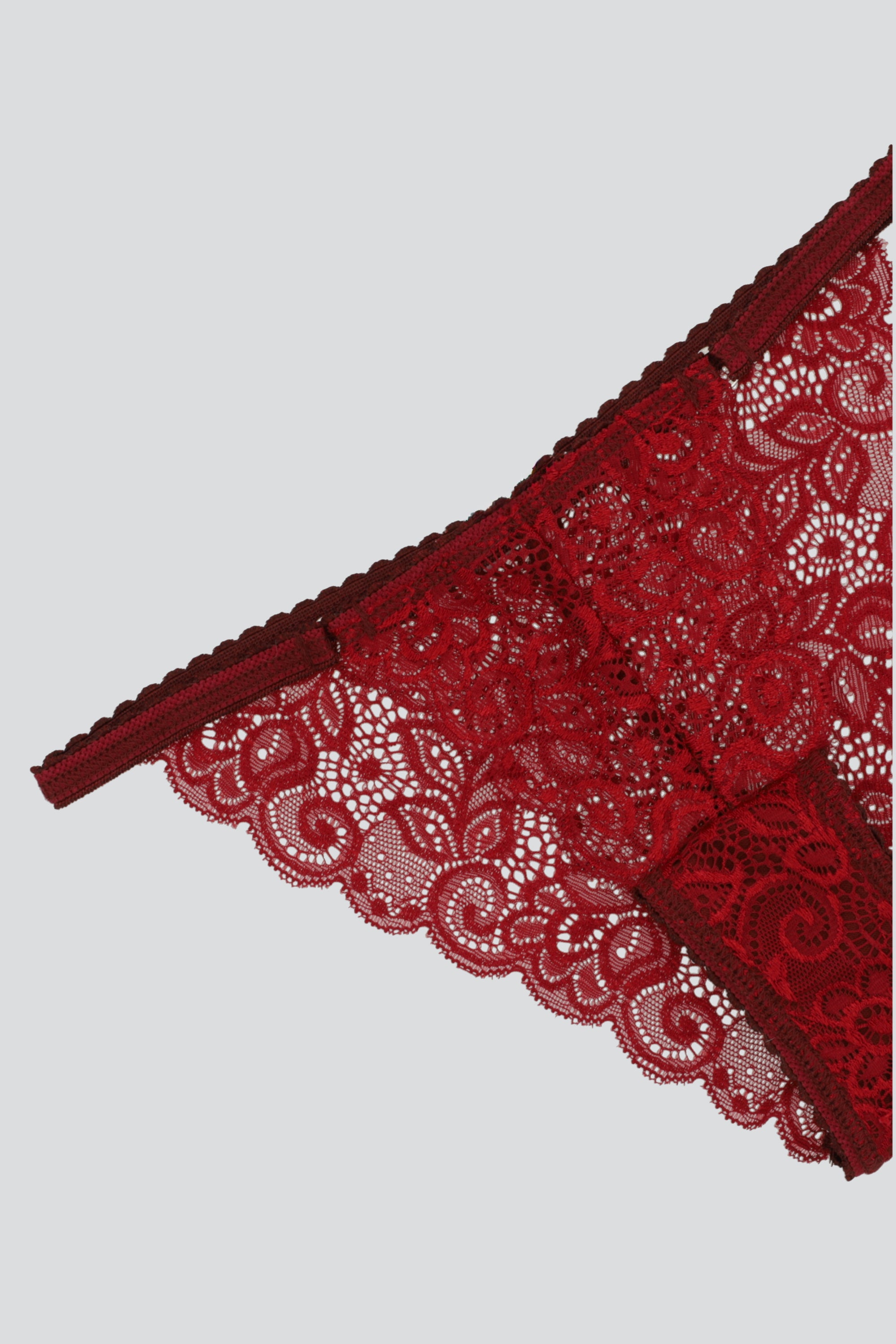 Bikini encaje espirales VINO