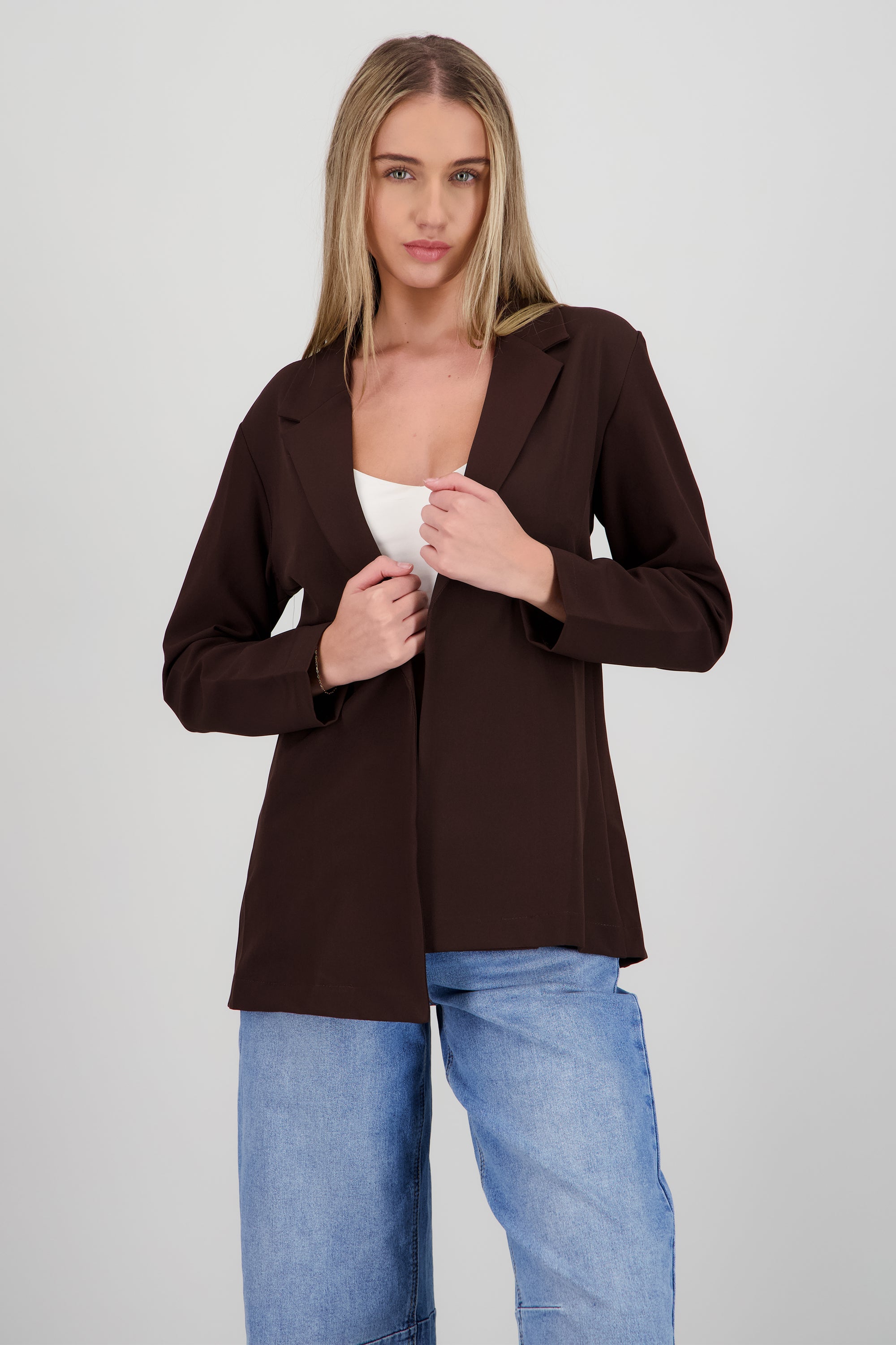 Blazer largo con fit relajado CAFE OBSCURO