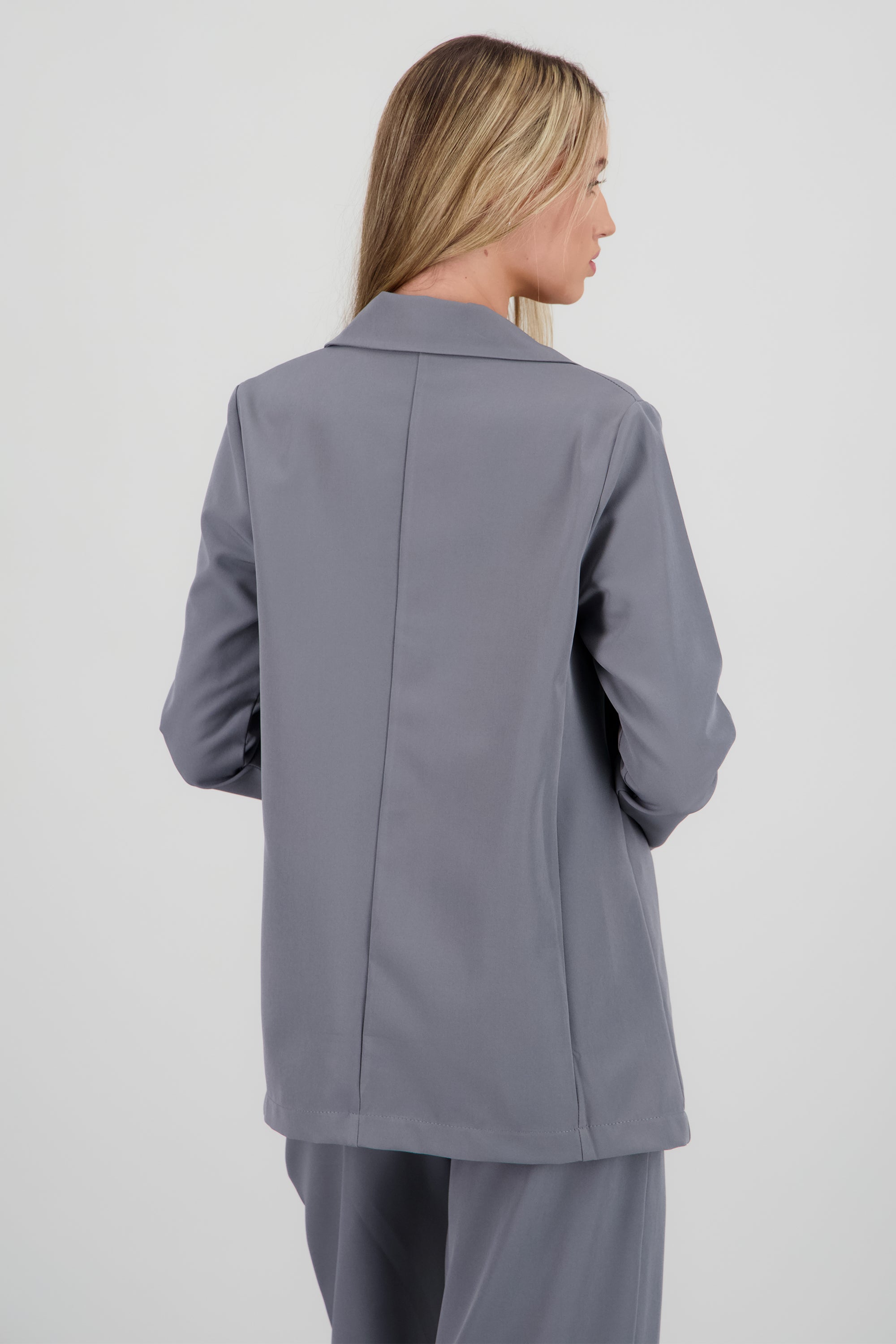 Blazer largo con fit relajado GRIS OBSCURO