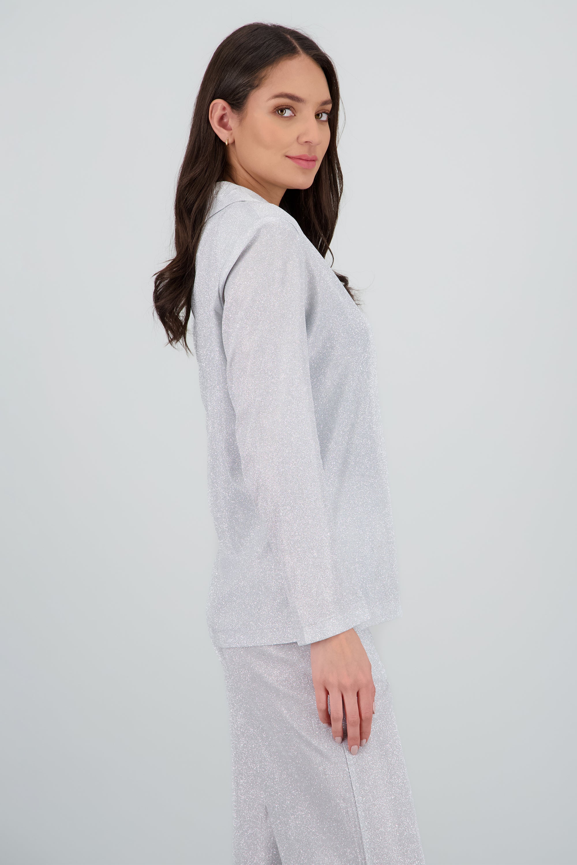 Saco largo detalle brillos PLATA