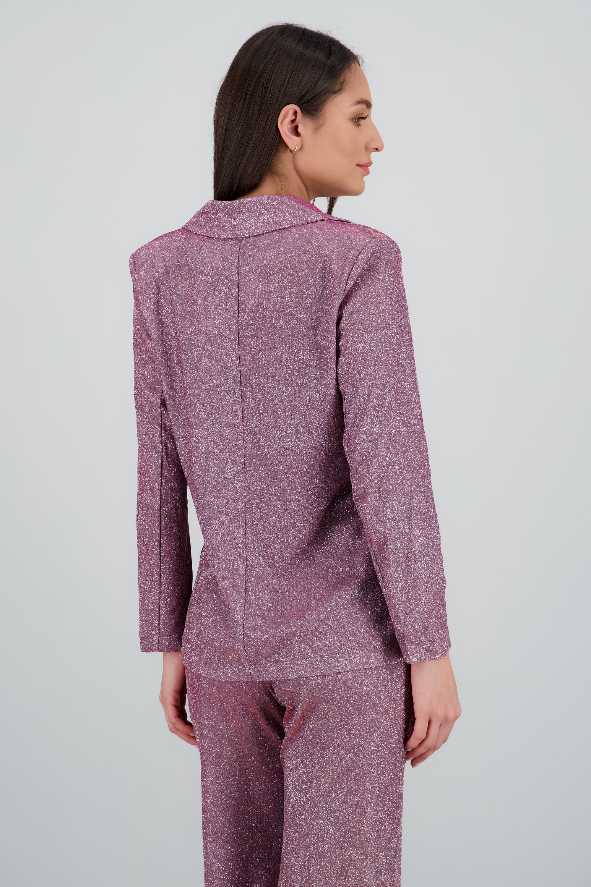 Saco largo detalle brillos CIRUELA