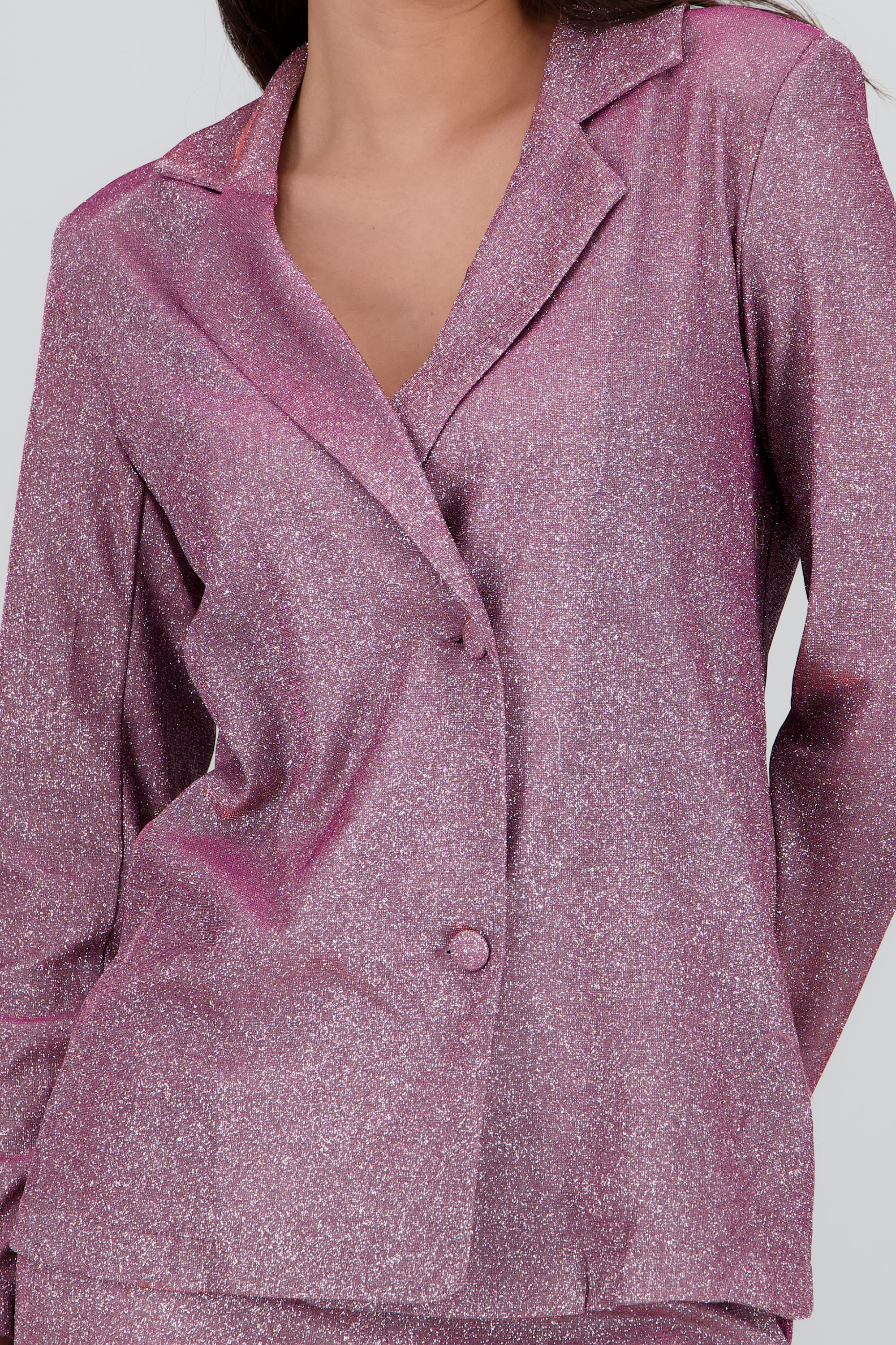 Saco largo detalle brillos CIRUELA