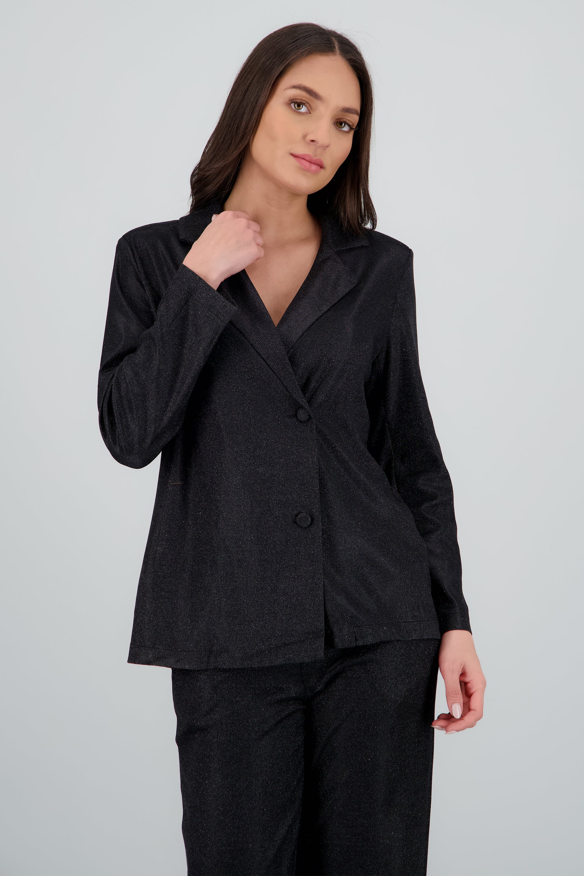 Saco largo detalle brillos NEGRO