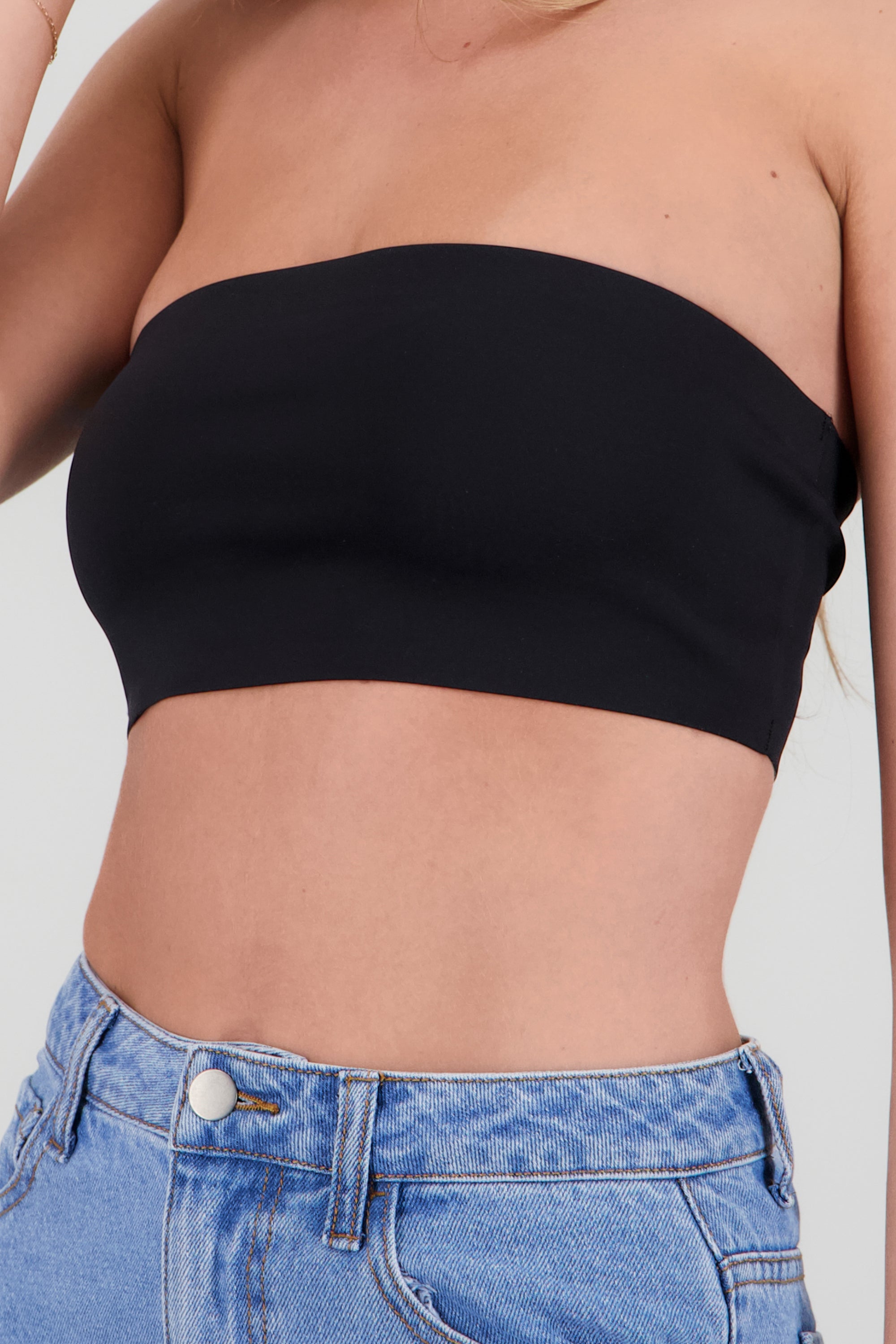 Top bandeau liso NEGRO