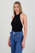 Bodysuit halter detalle botones