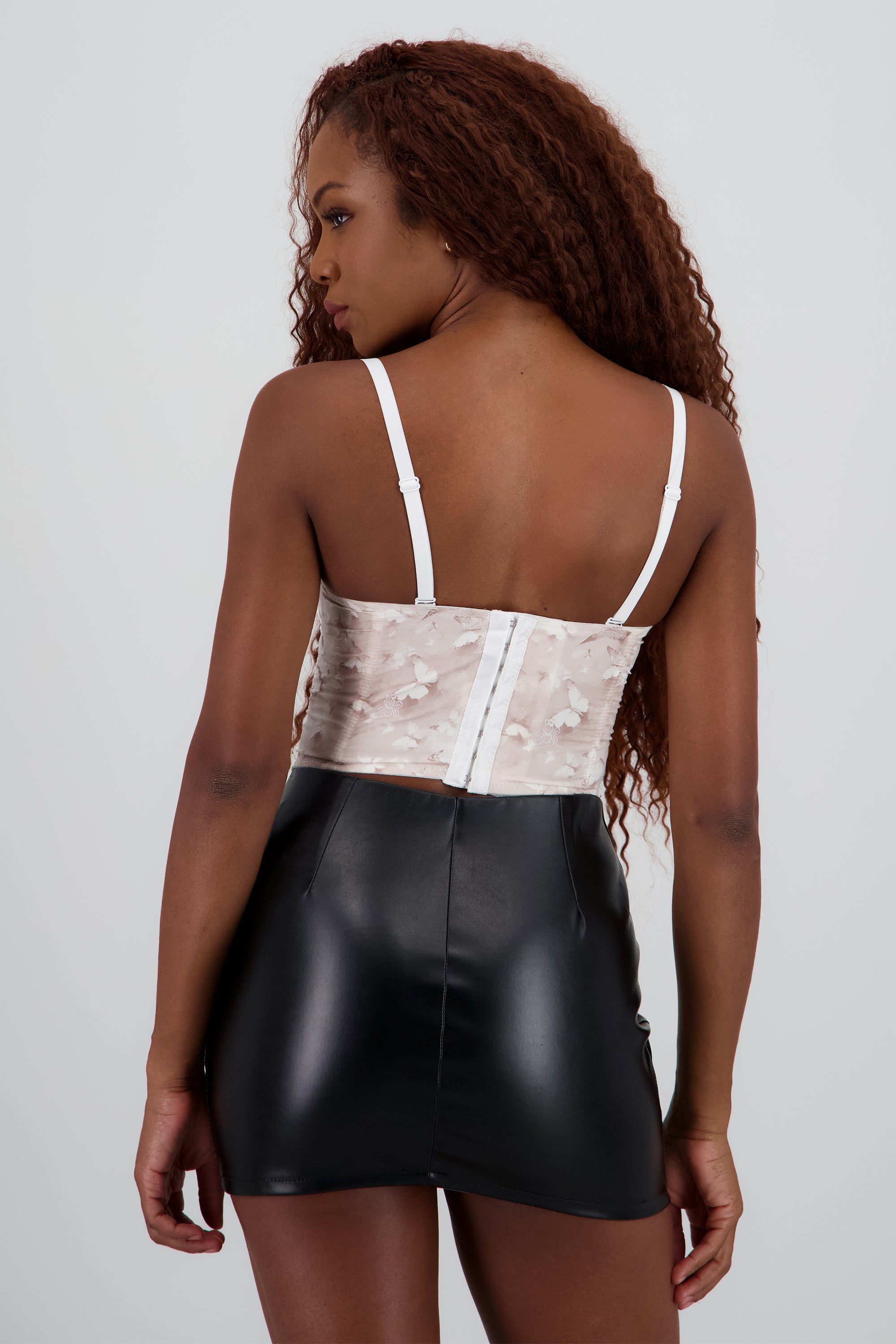 Corset con varillas estampado mariposas ARENA