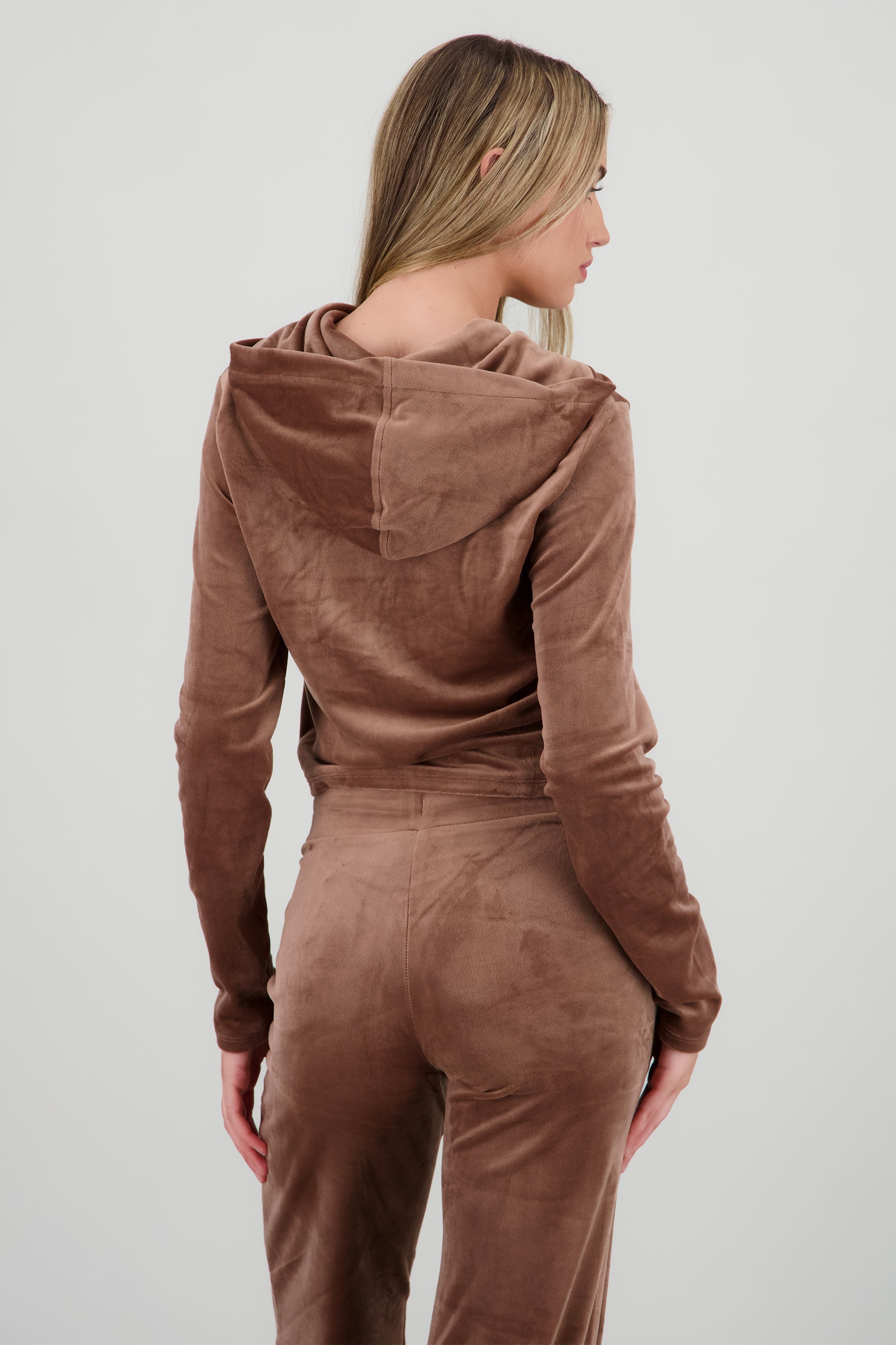 Sudadera con cierre velvet CHOCOLATE