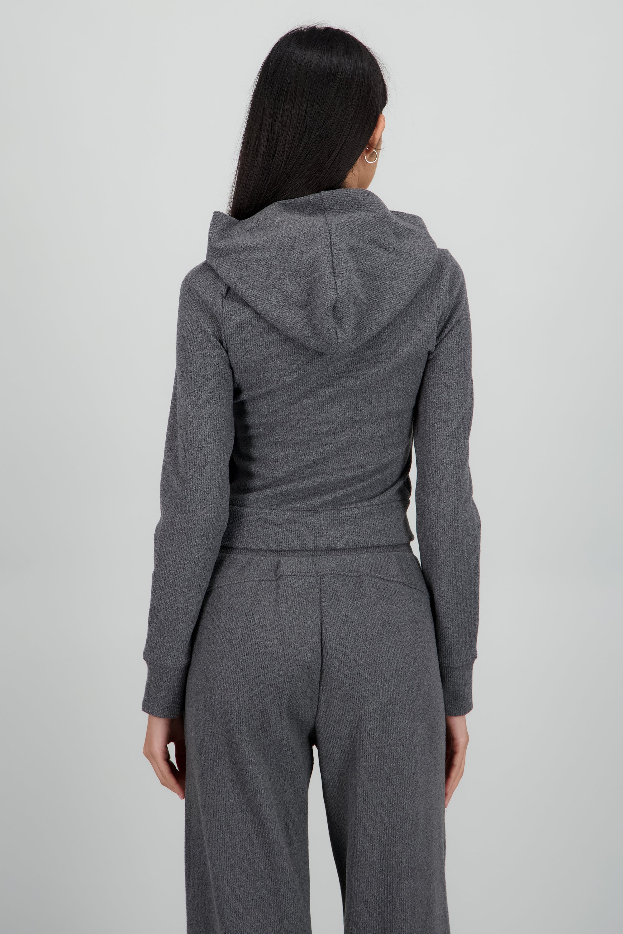 Chamarra lisa con cierre GRIS OBSCURO