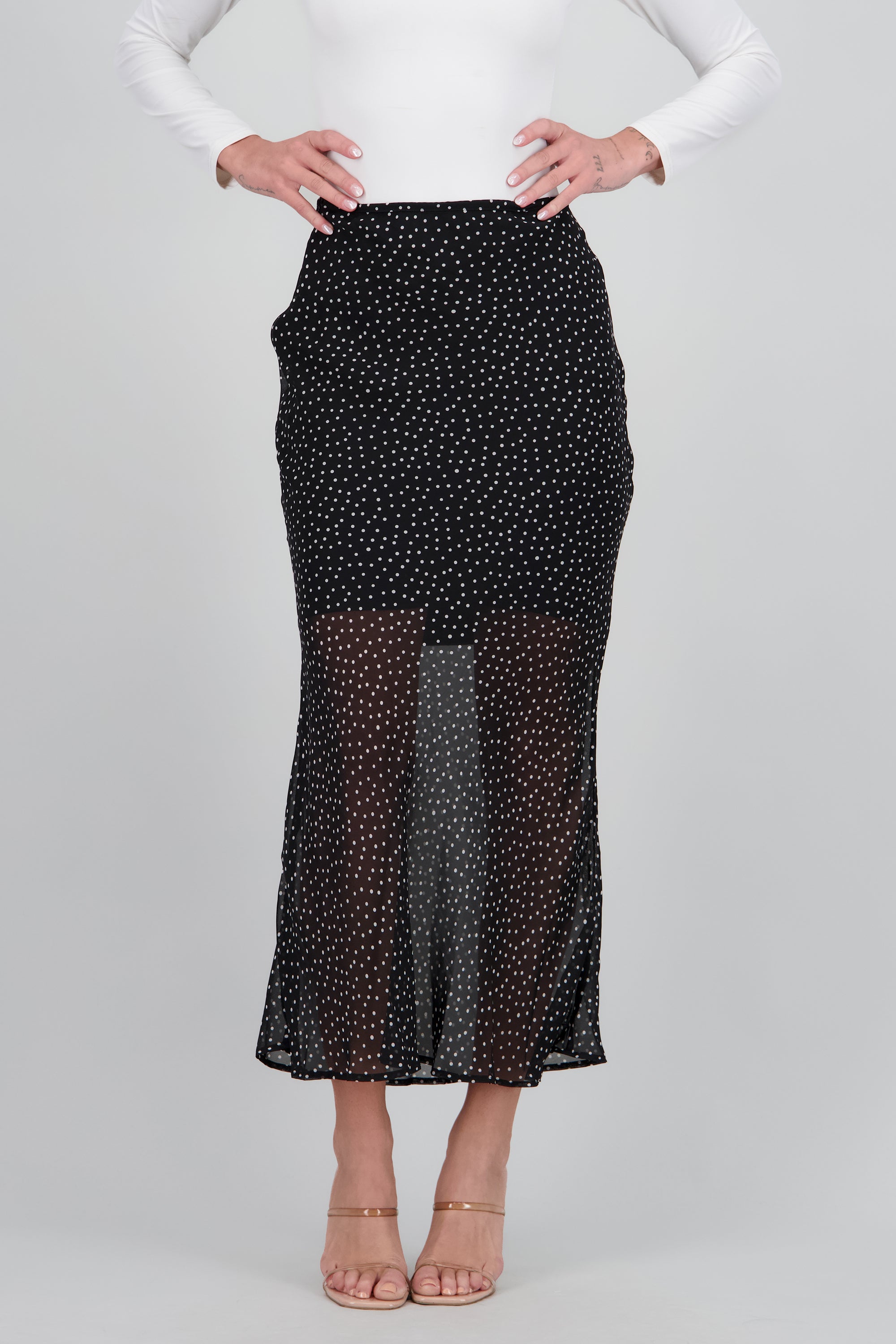 Maxi falda polakas NEGRO COMBO