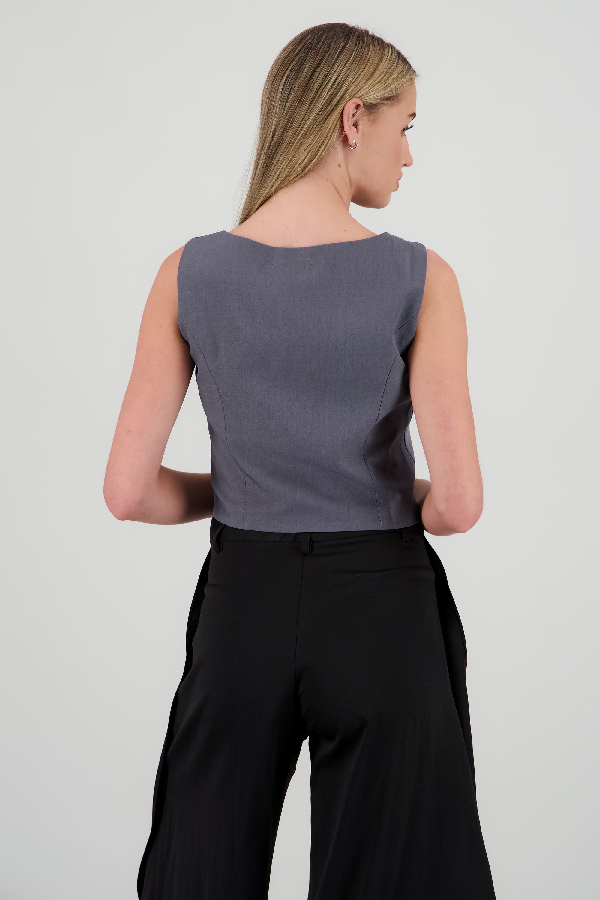 Chaleco sastreado botones GRIS