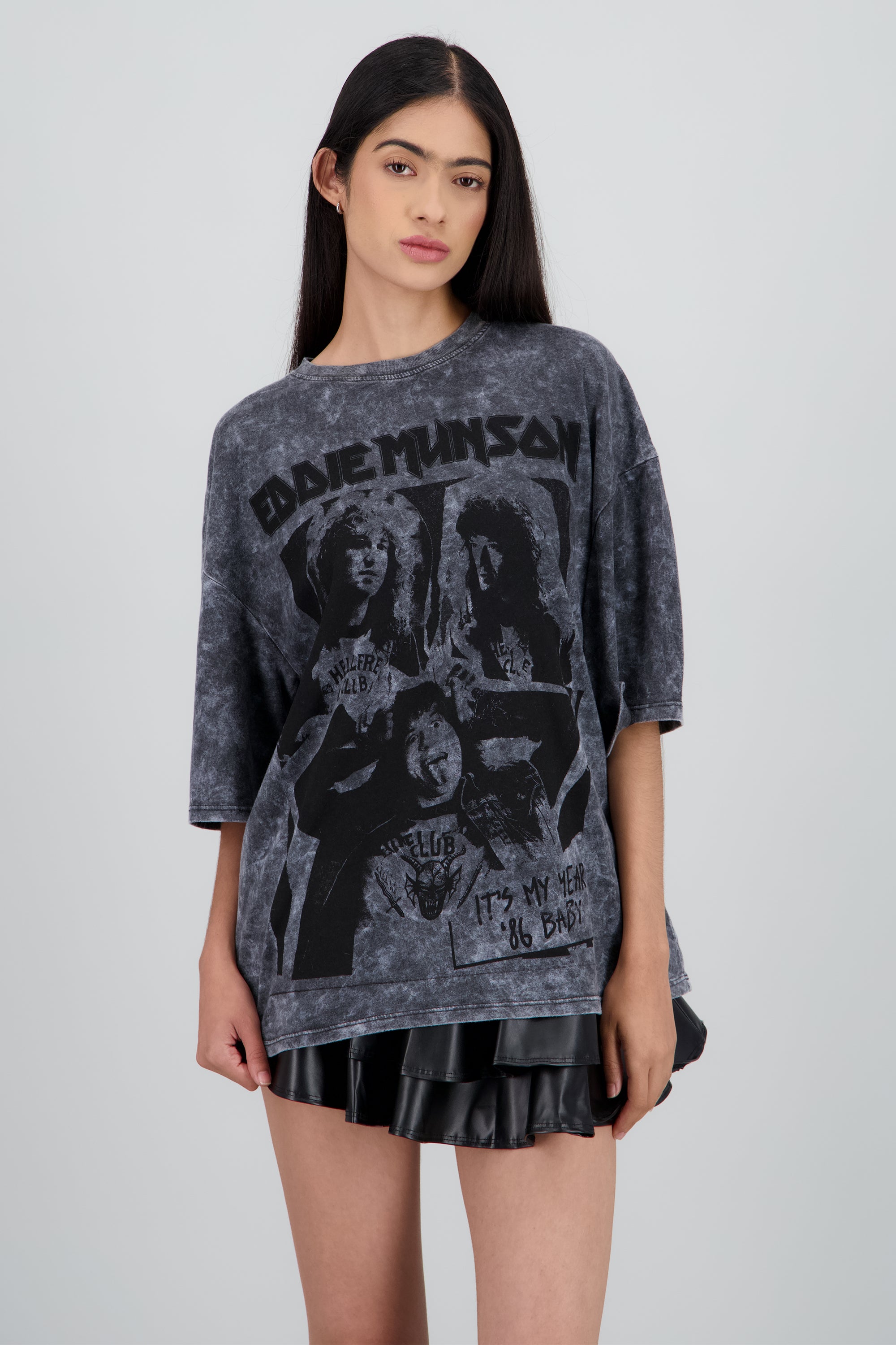 Playera Eddie Munson Stranger Things ACID WASH