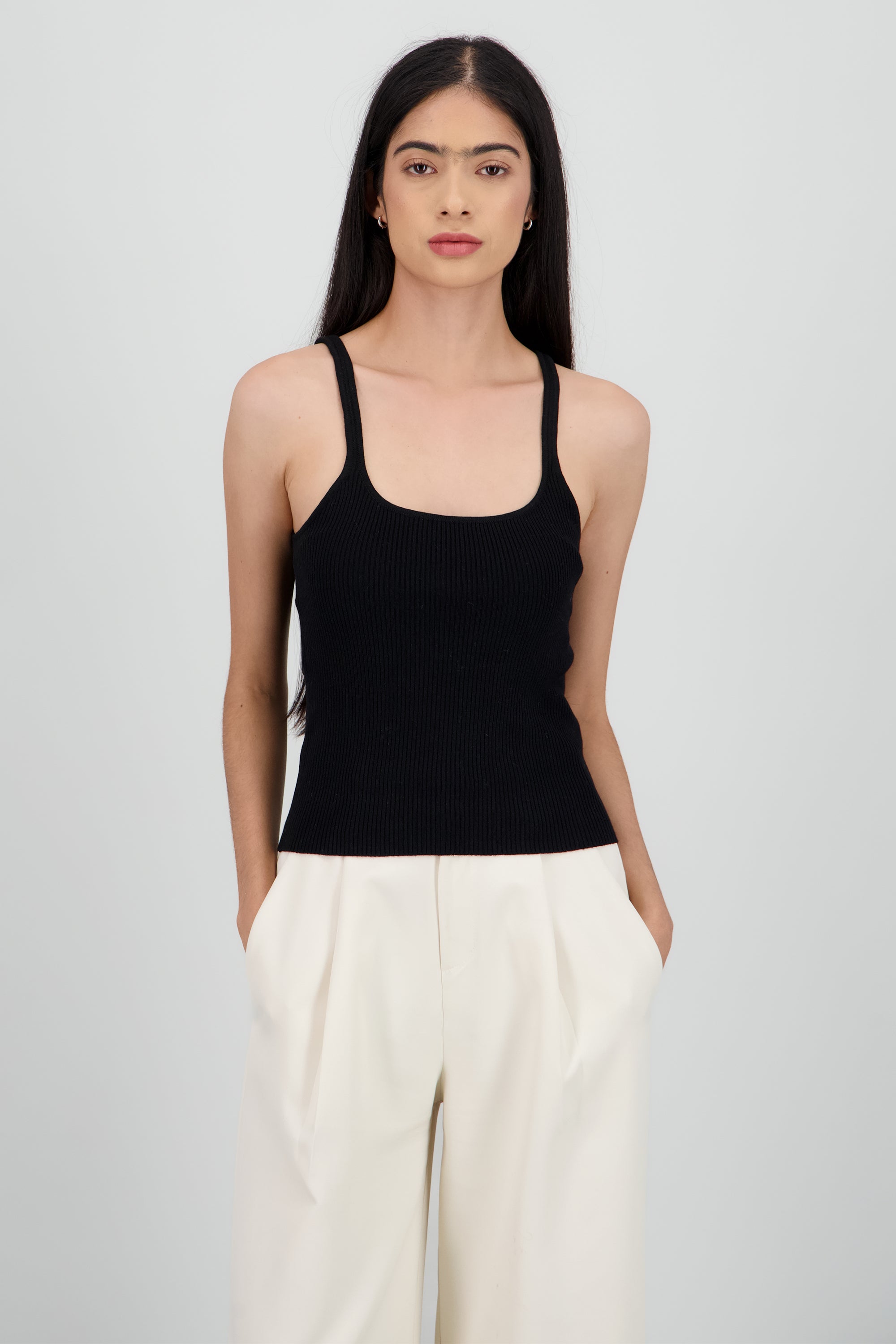 Tank top de rib NEGRO