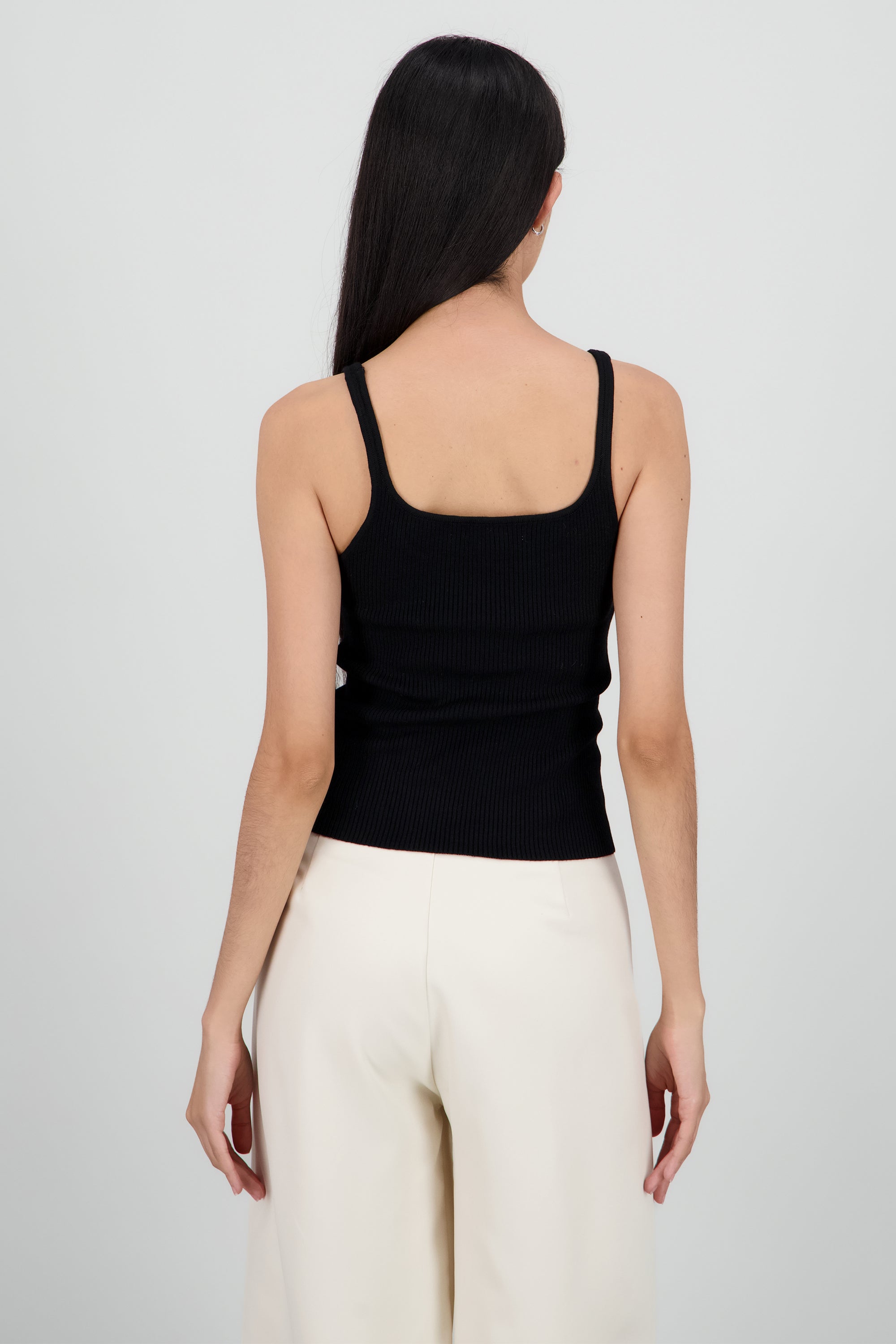 Tank top de rib NEGRO