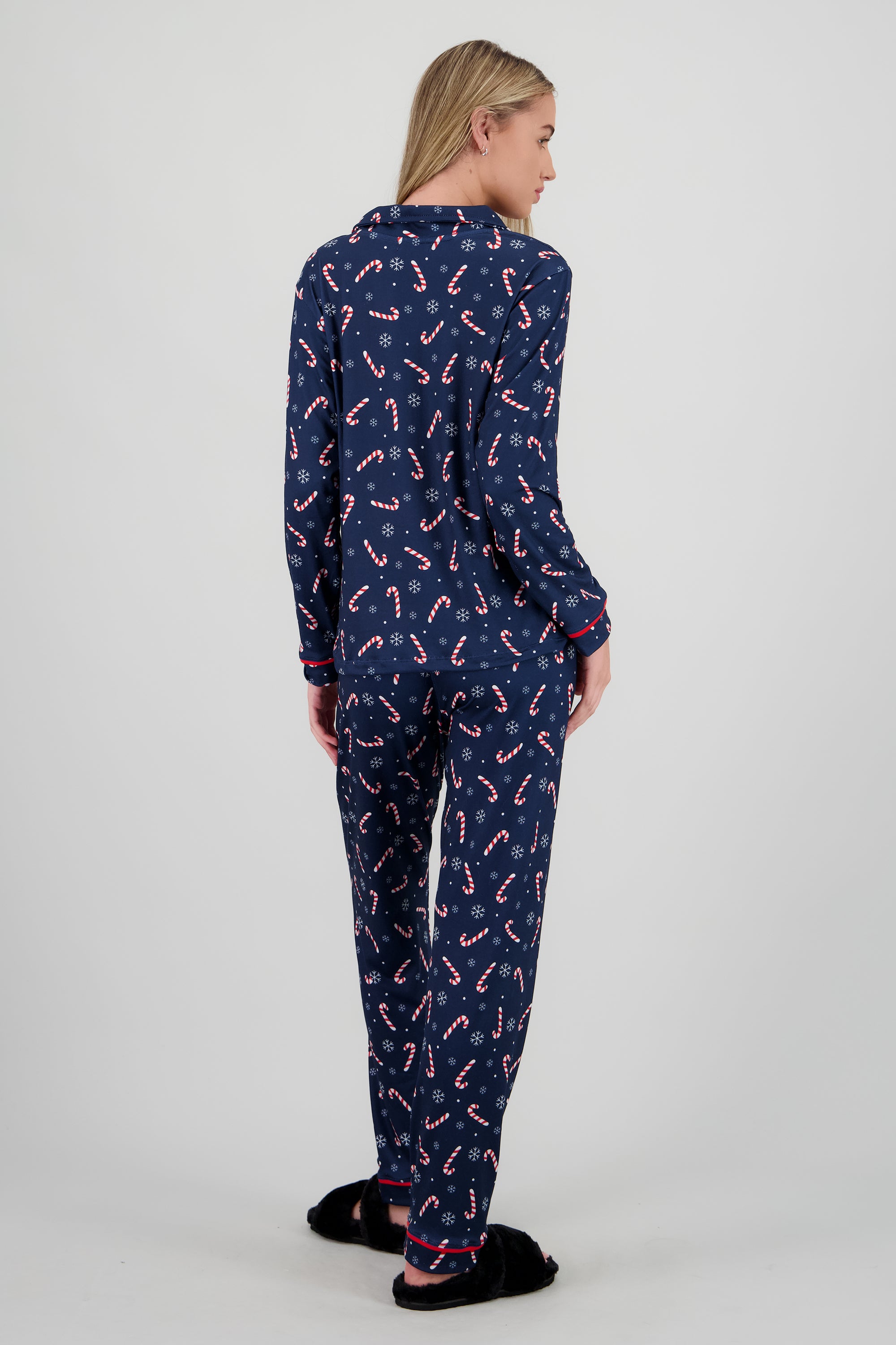 Pijama bastones navideños MARINO