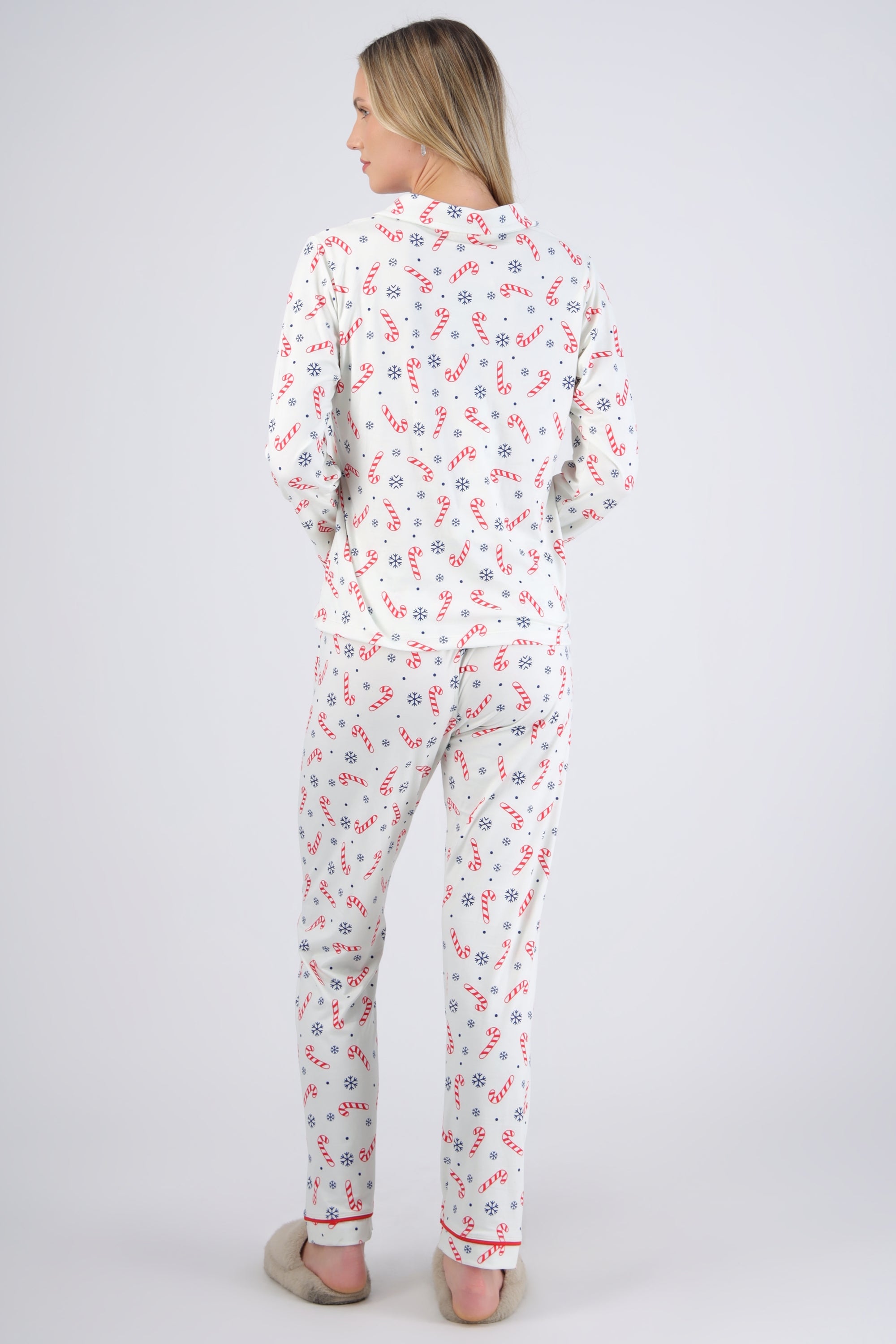 Pijama bastones navideños