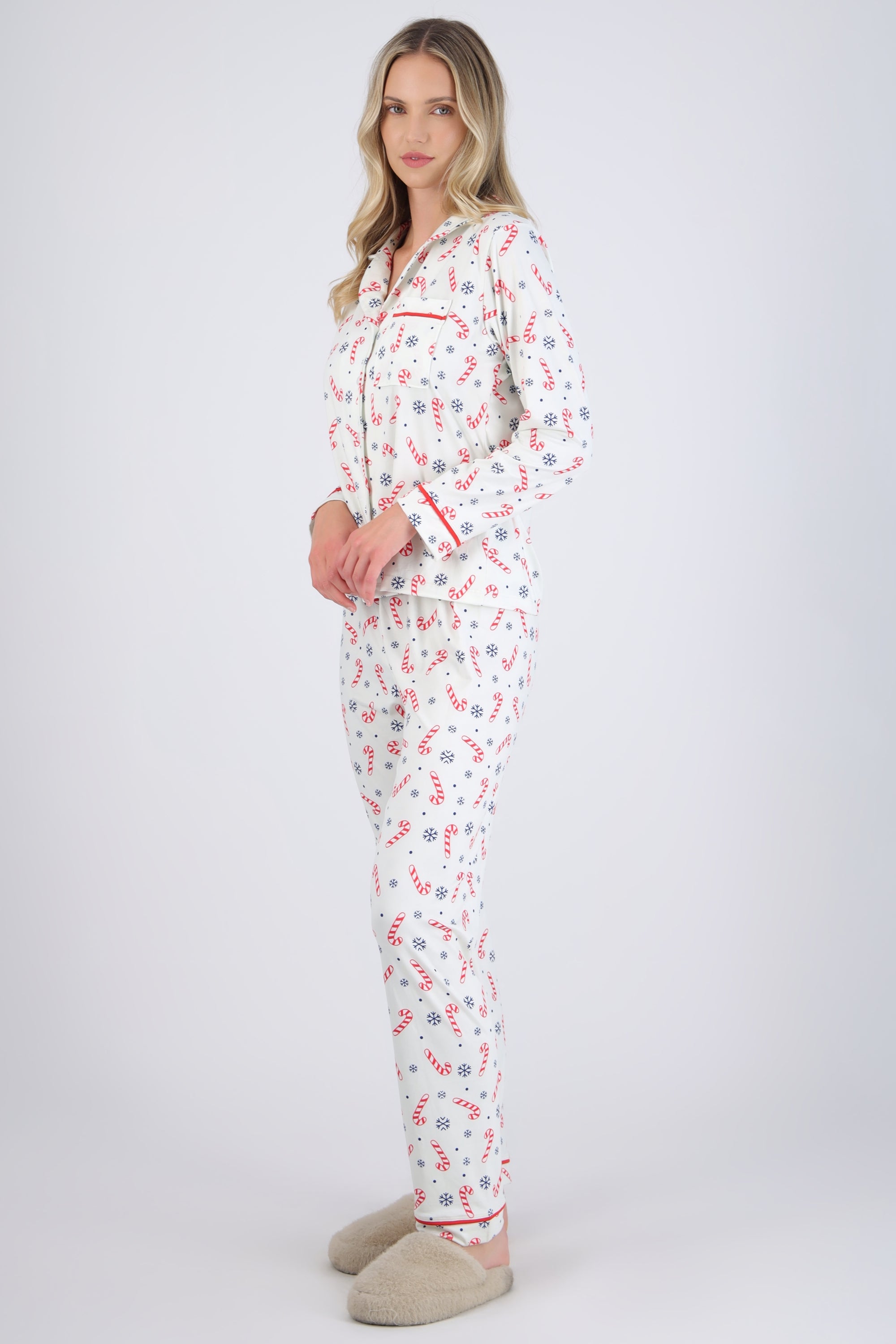 Pijama bastones navideños