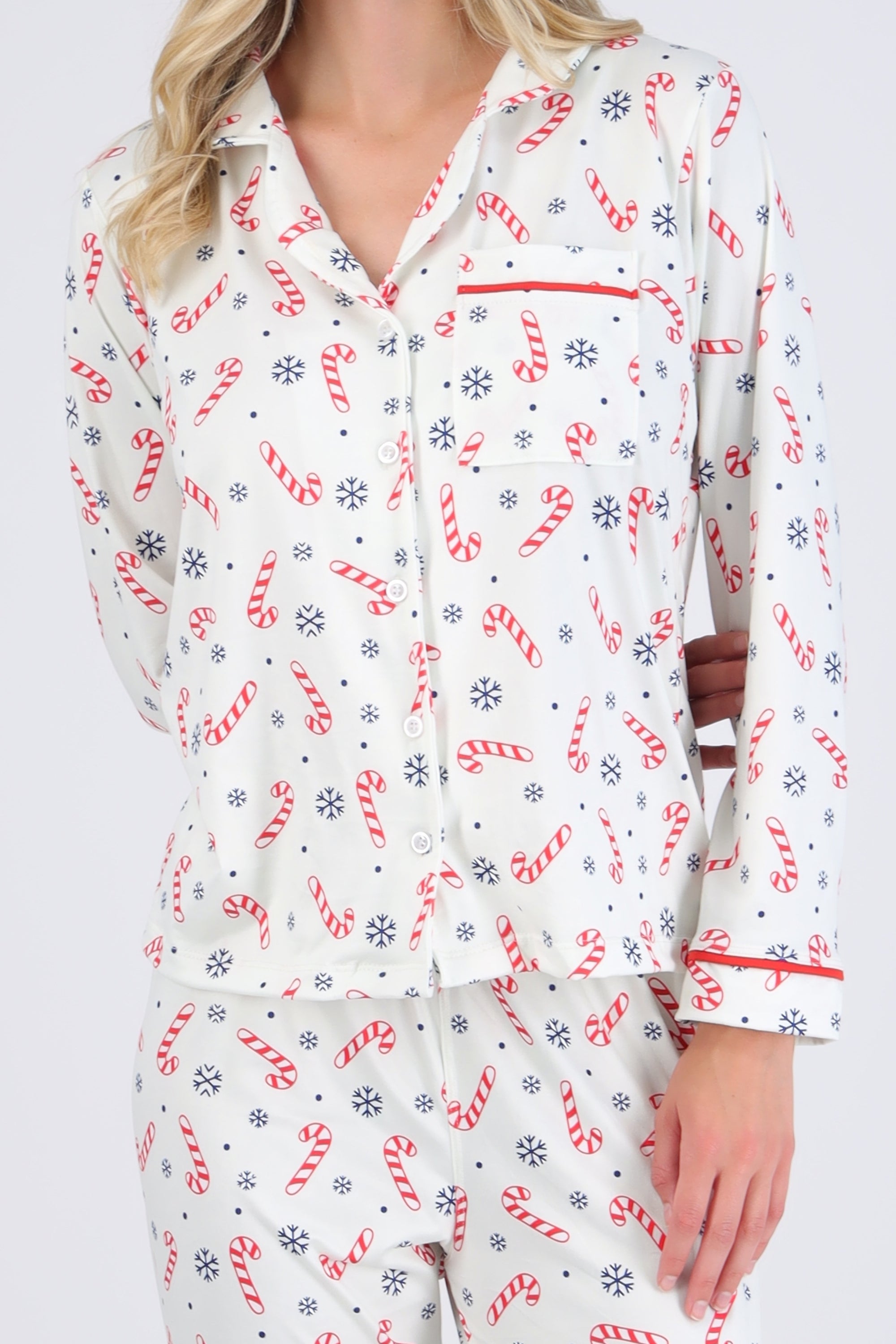 Pijama bastones navideños