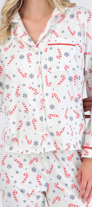 Pijama bastones navideños